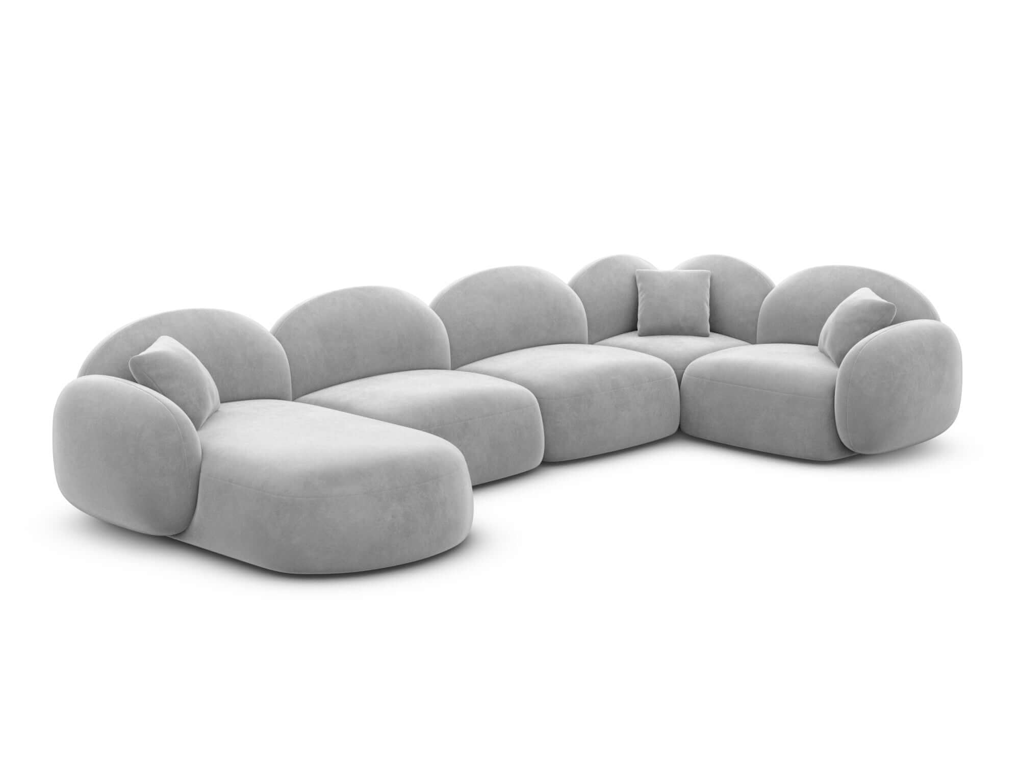 XL Wohnlandschaft Mirello U-Form aus Stoff Beige