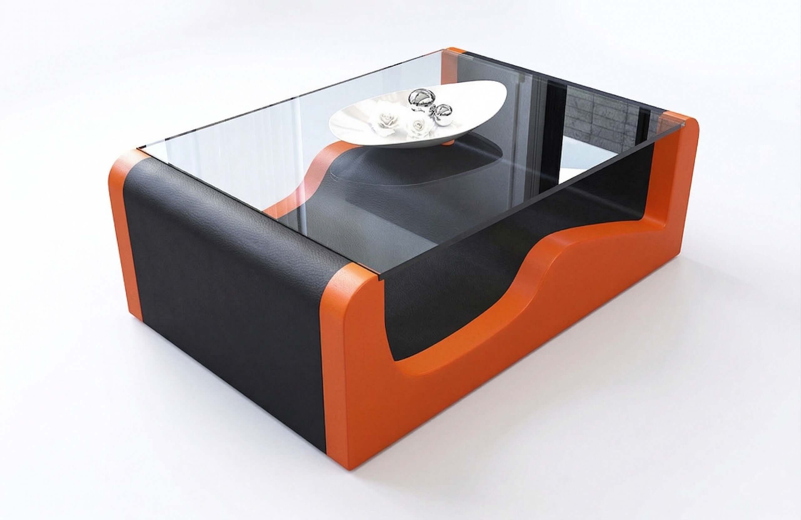 Couchtisch Wave schwarz-orange