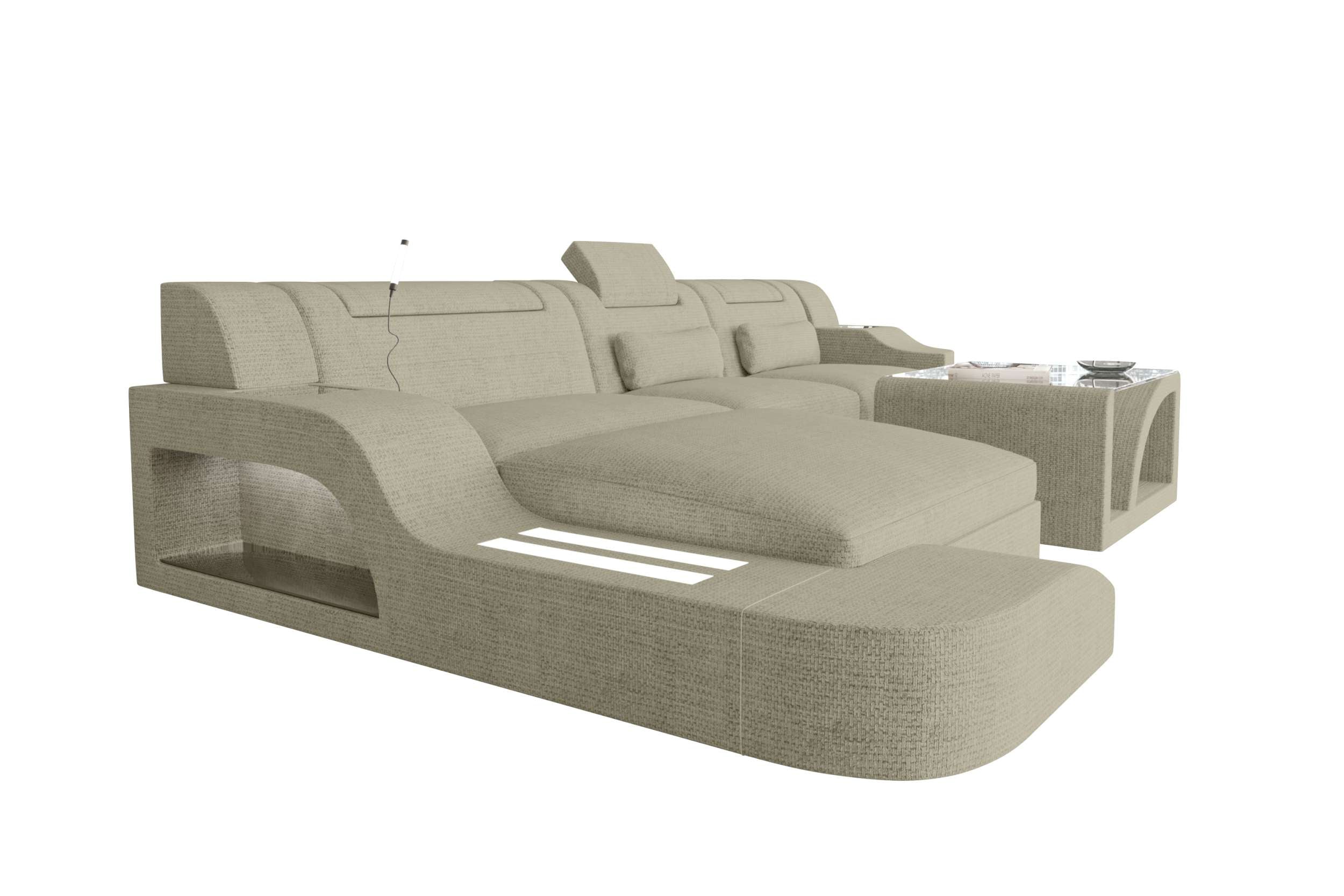 Ecksofa Palermo L Form Stoffsofa Beige
