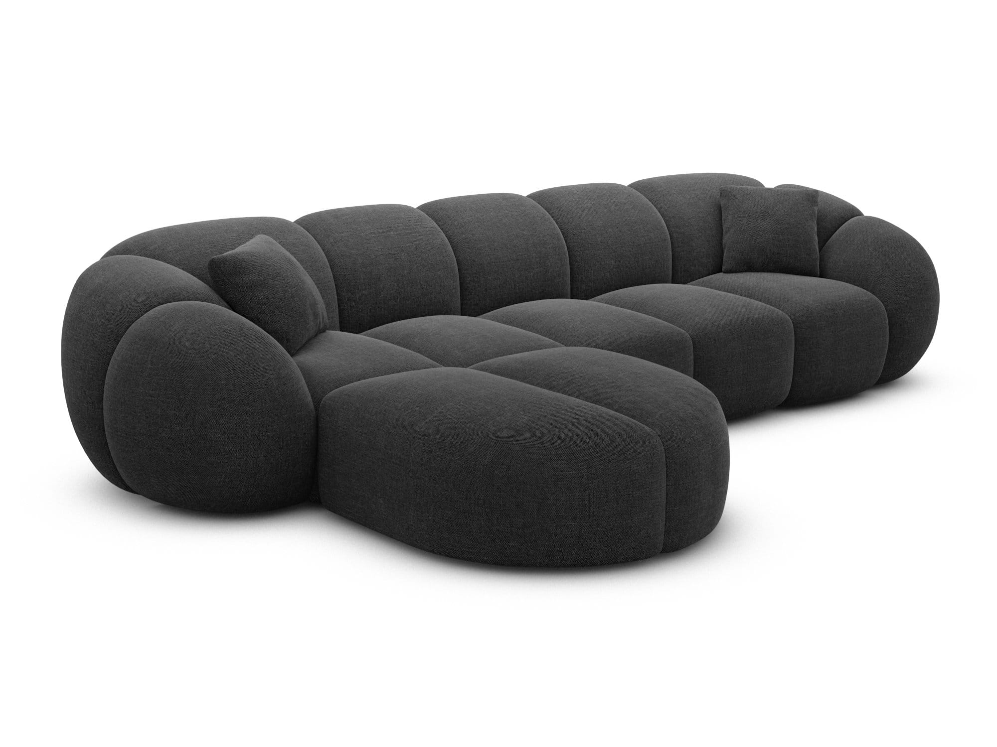Stoff Ecksofa Valderosa L-Form Schwarz