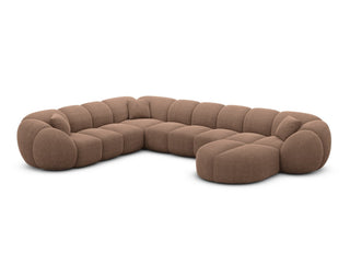 XXL Wohnlandschaft Valderosa U-Form aus Stoff