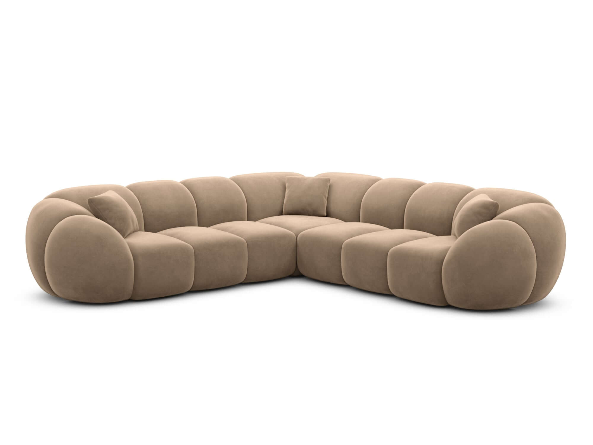 Couch Valderosa L Form in Samtstoff