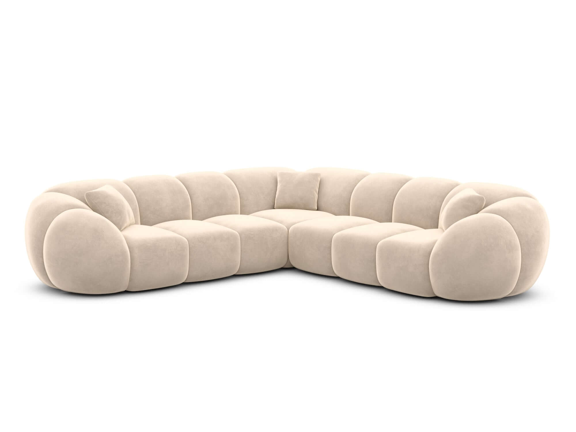 Couch Valderosa L Form in Samtstoff