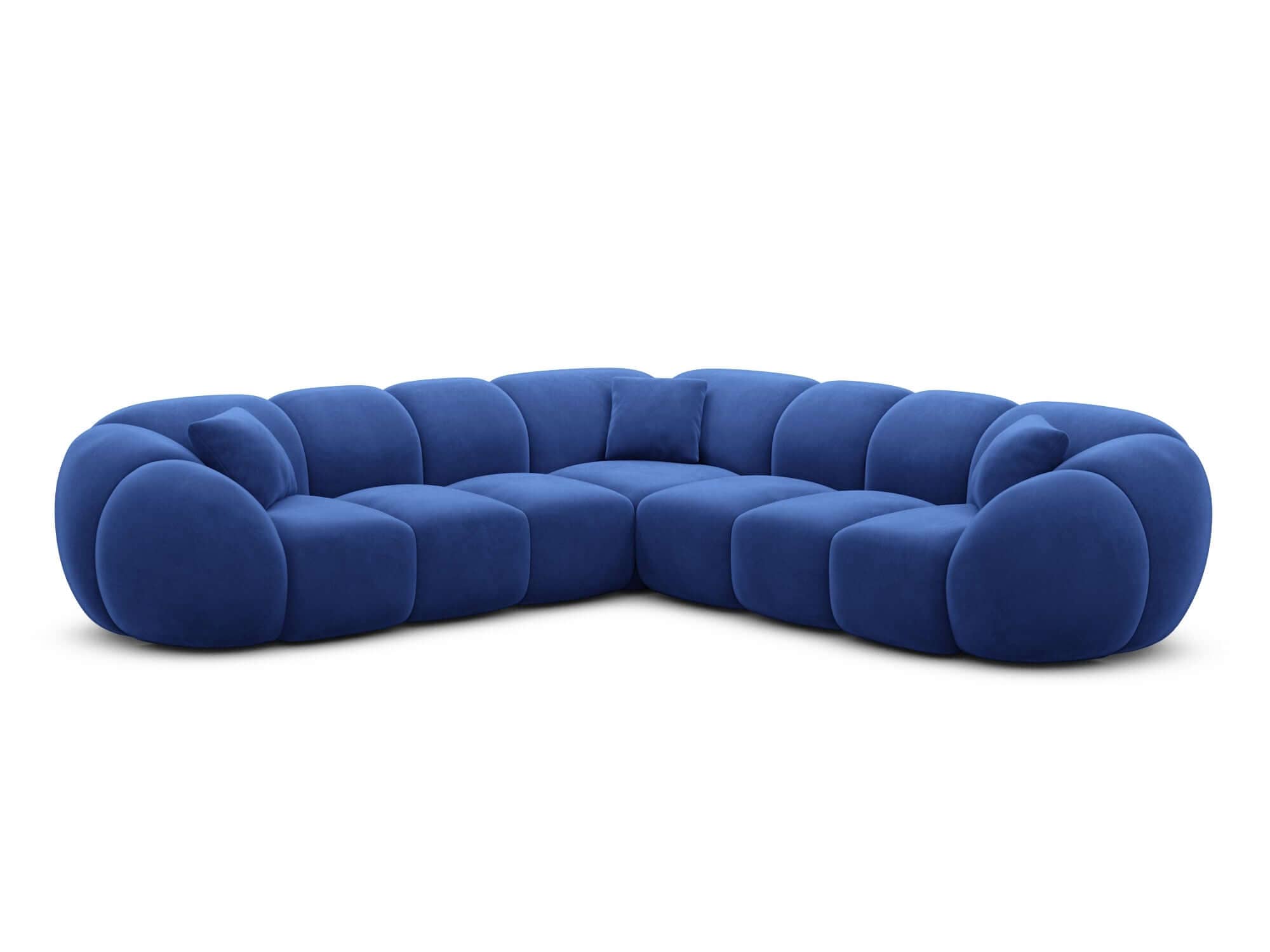 Couch Valderosa L Form in Samtstoff