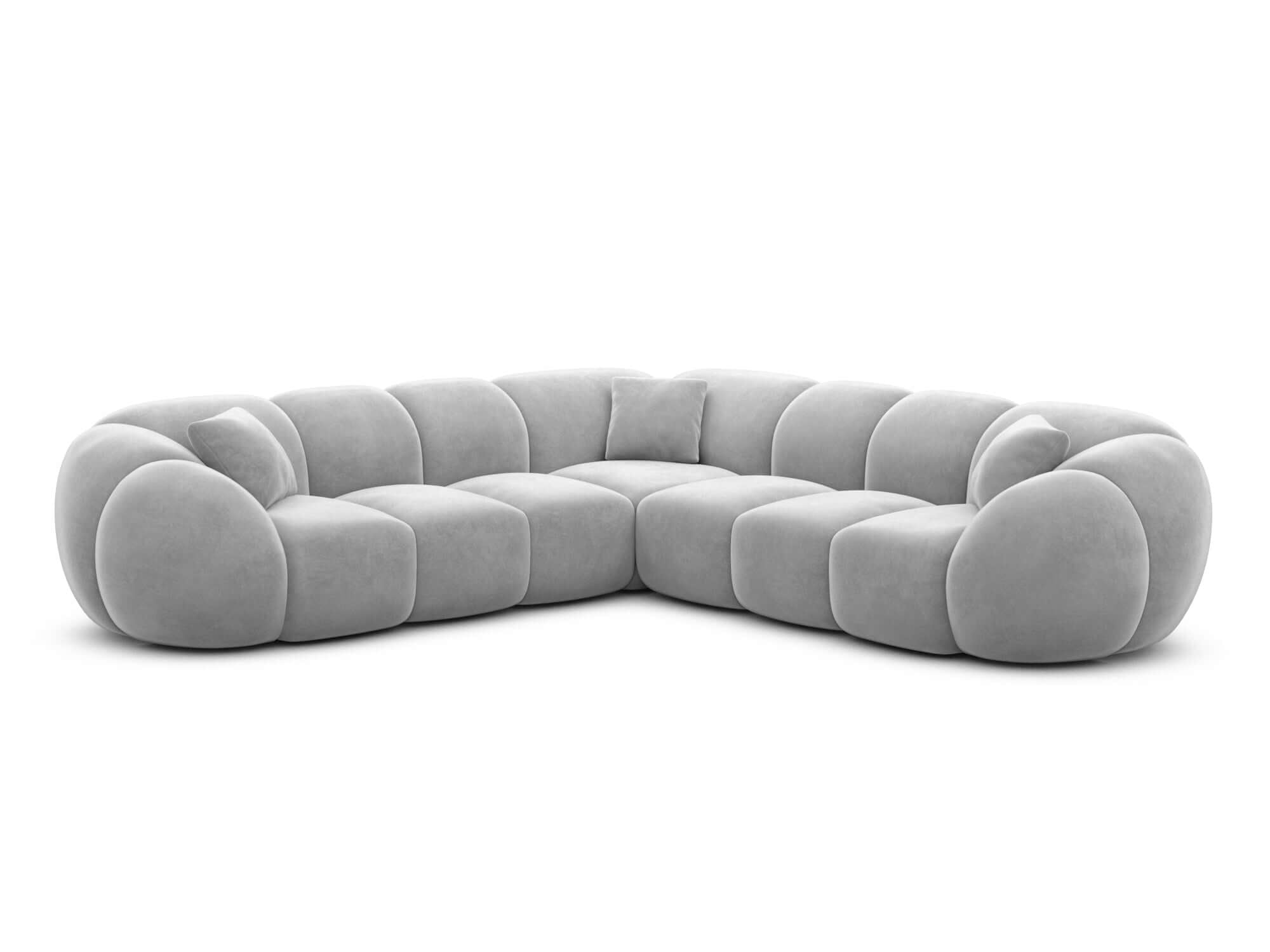 Couch Valderosa L Form in Samtstoff