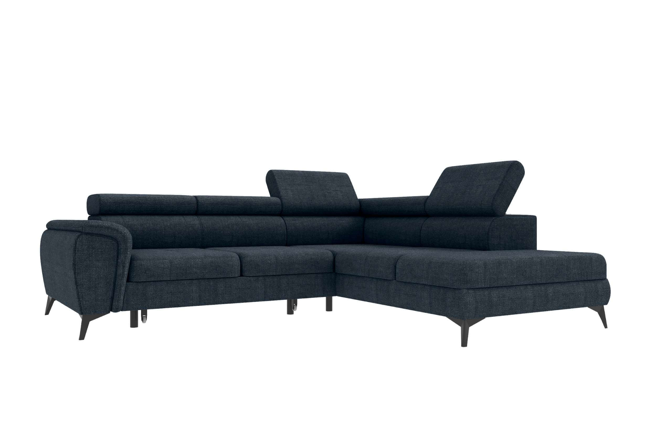 Couch Zento L Form in Stoff dunkelblau