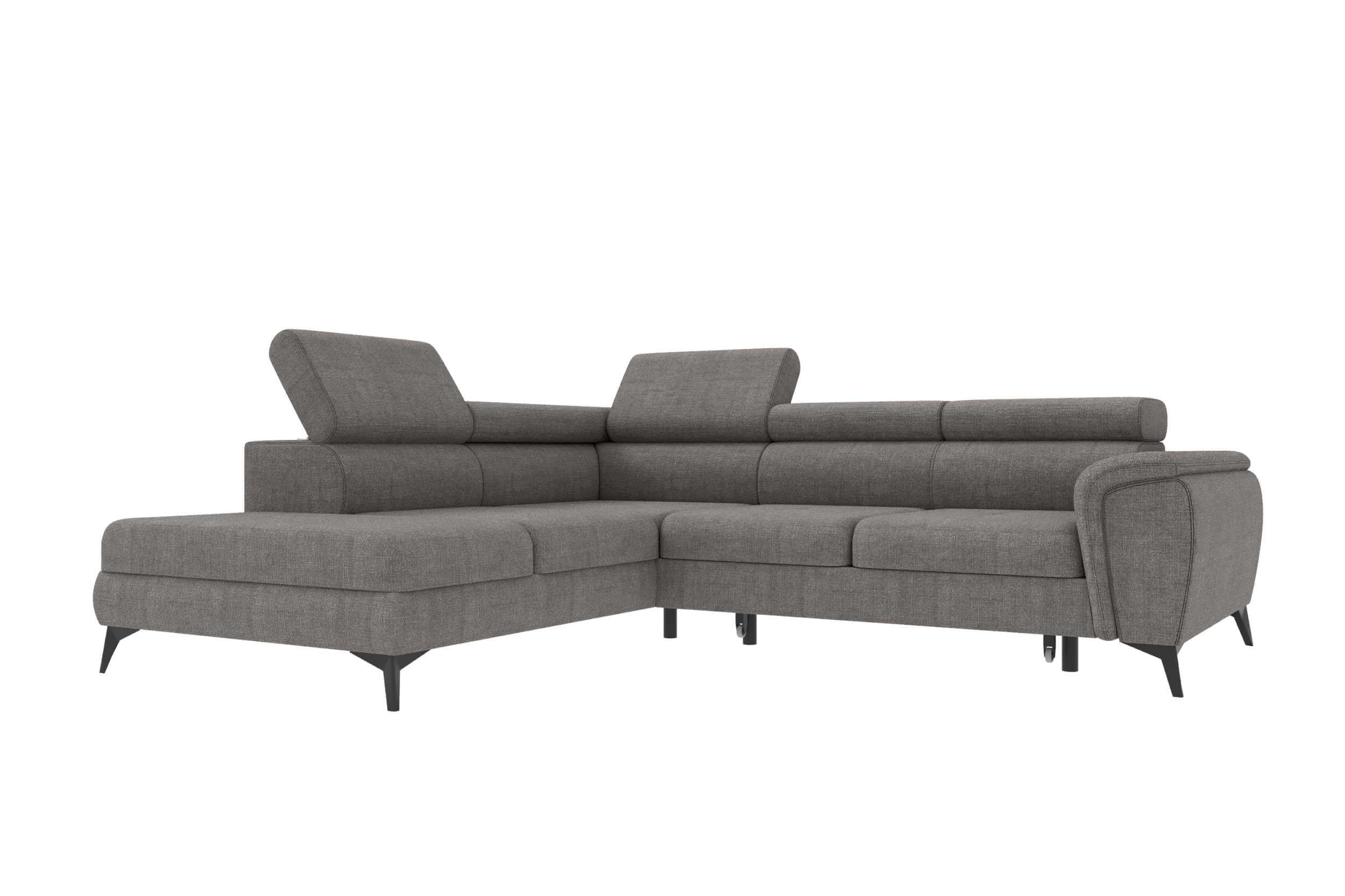 Couch Zento L-Form in Stoff Grau