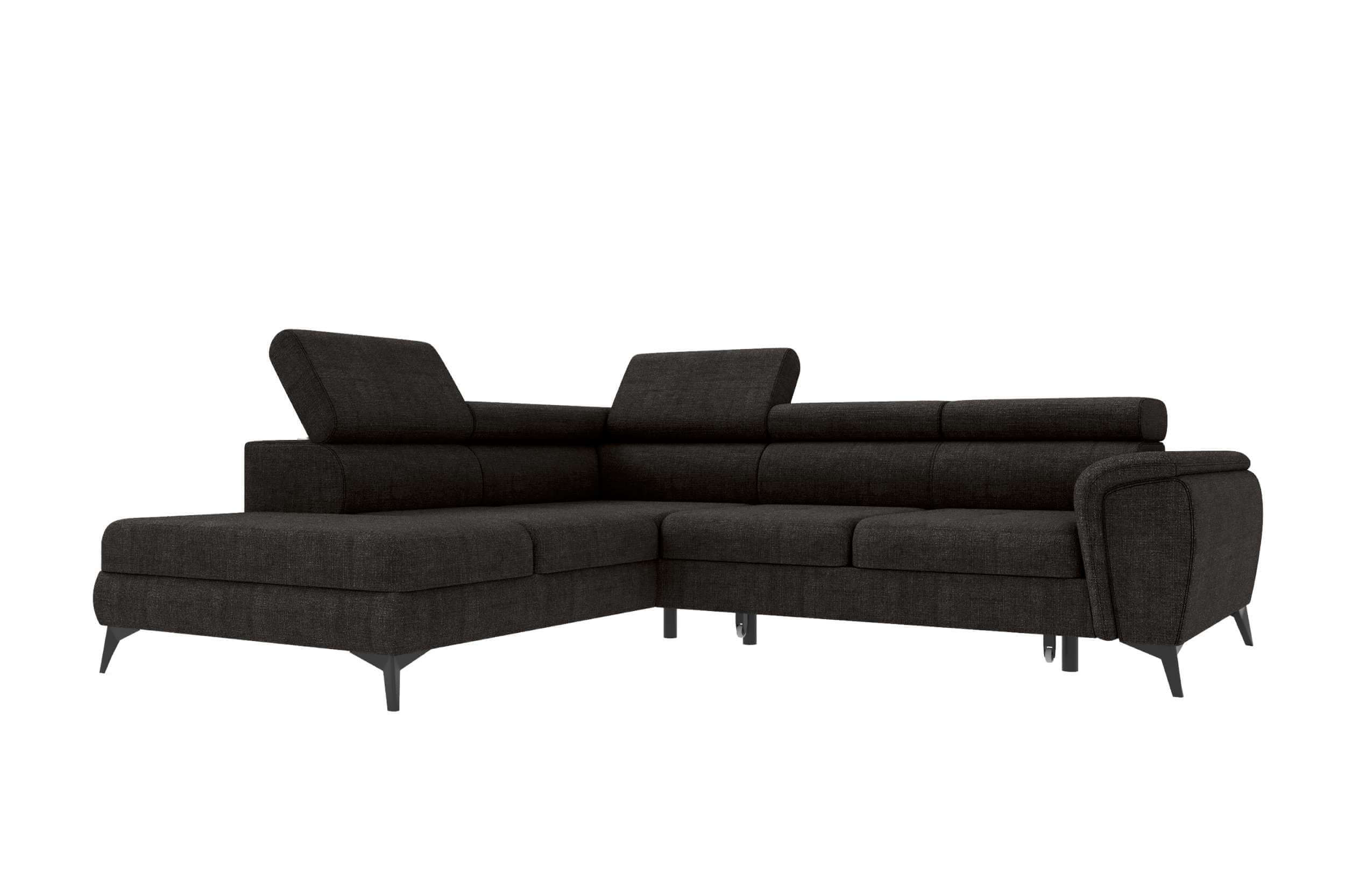 Couch Zento L-Form in Stoff Schwarz
