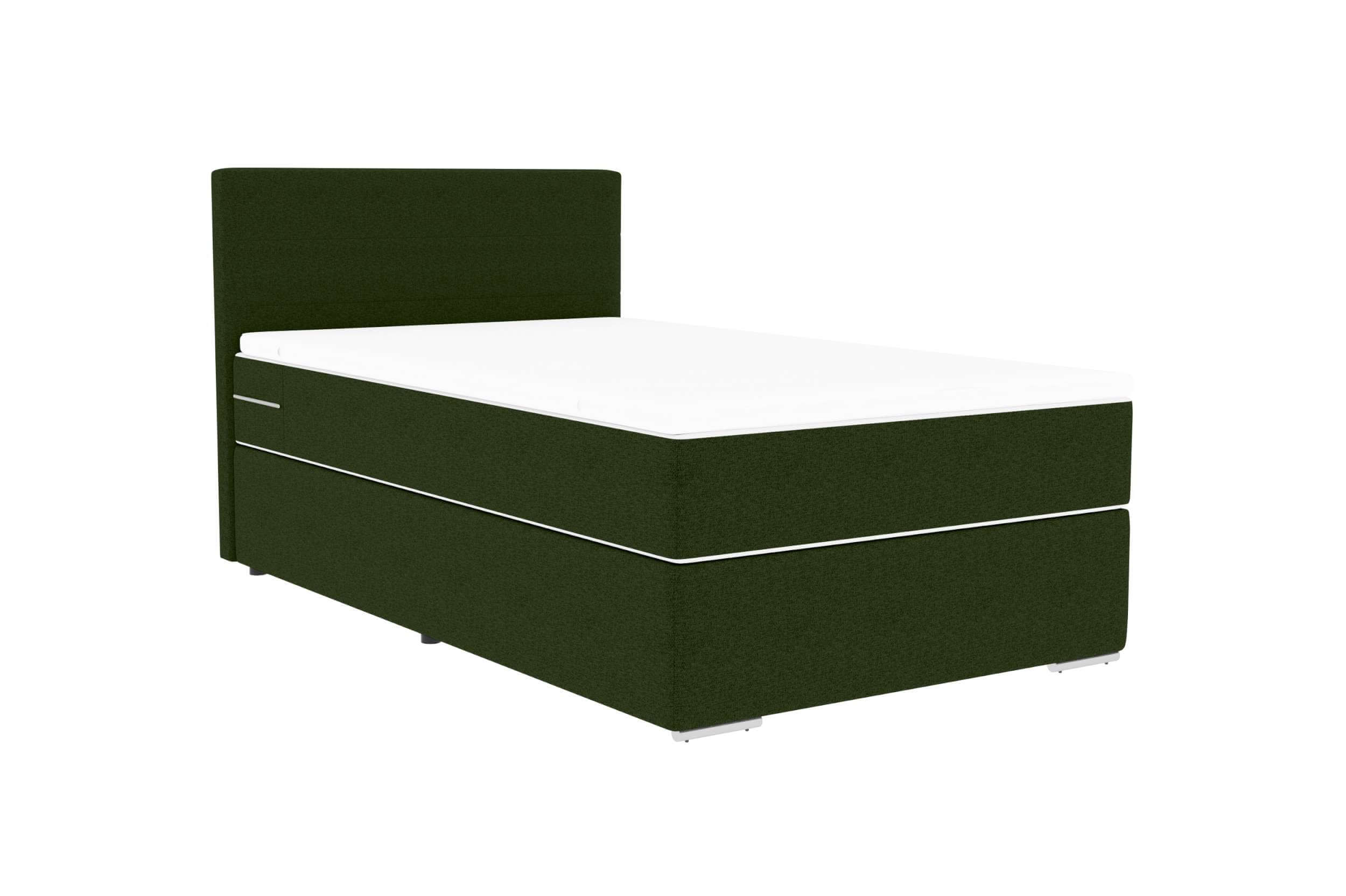 Boxspringbett Valerio Mini Webstoff Dunkelgrün