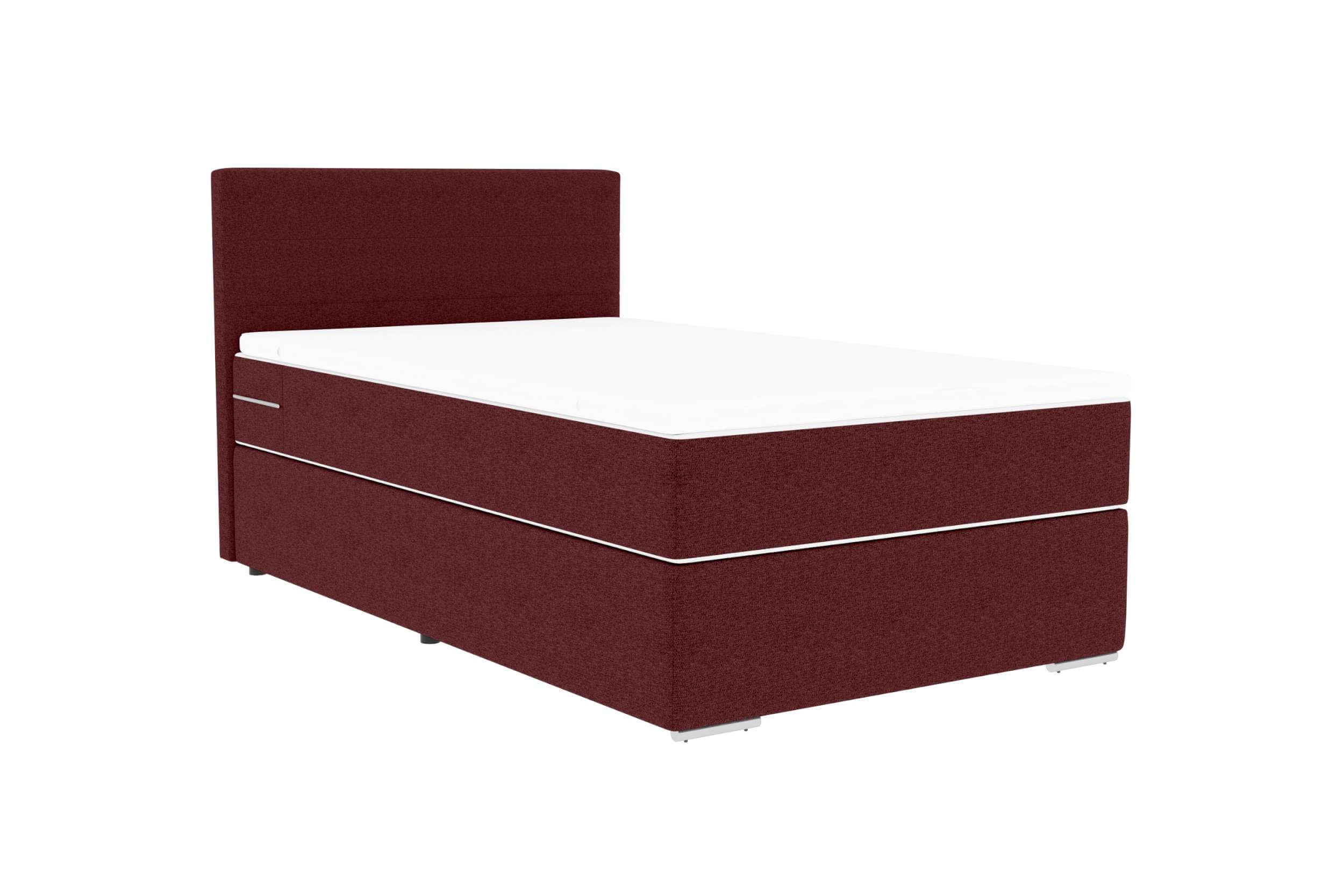 Boxspringbett Valerio Mini Webstoff Bordeaux