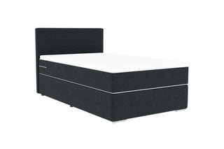 Boxspringbett Valerio Mini in Anthrazit aus Webstoff mit wählbarer Liegefläche für Schlafzimmer