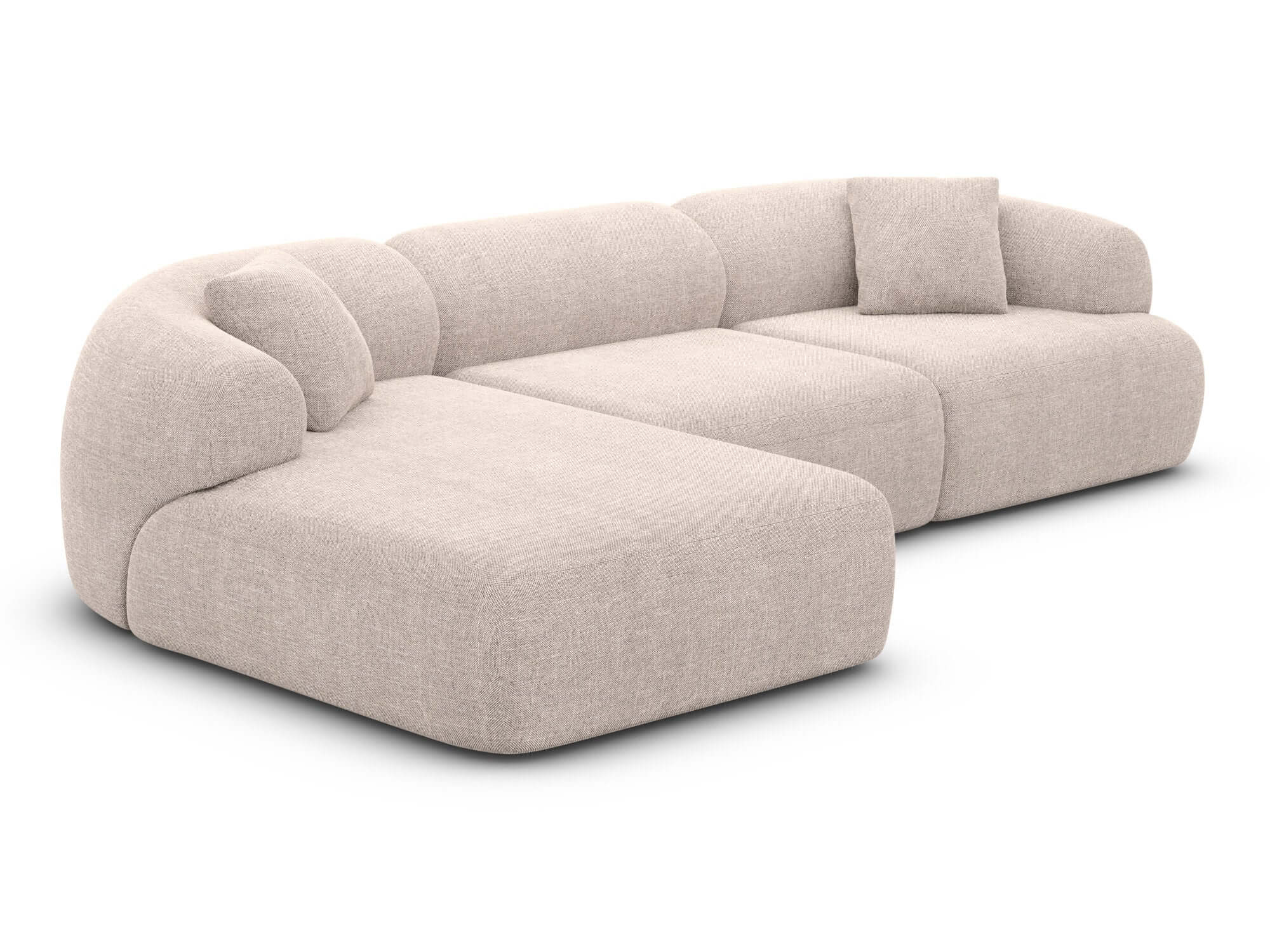 Stoff Ecksofa Monteluna L-Form Beige