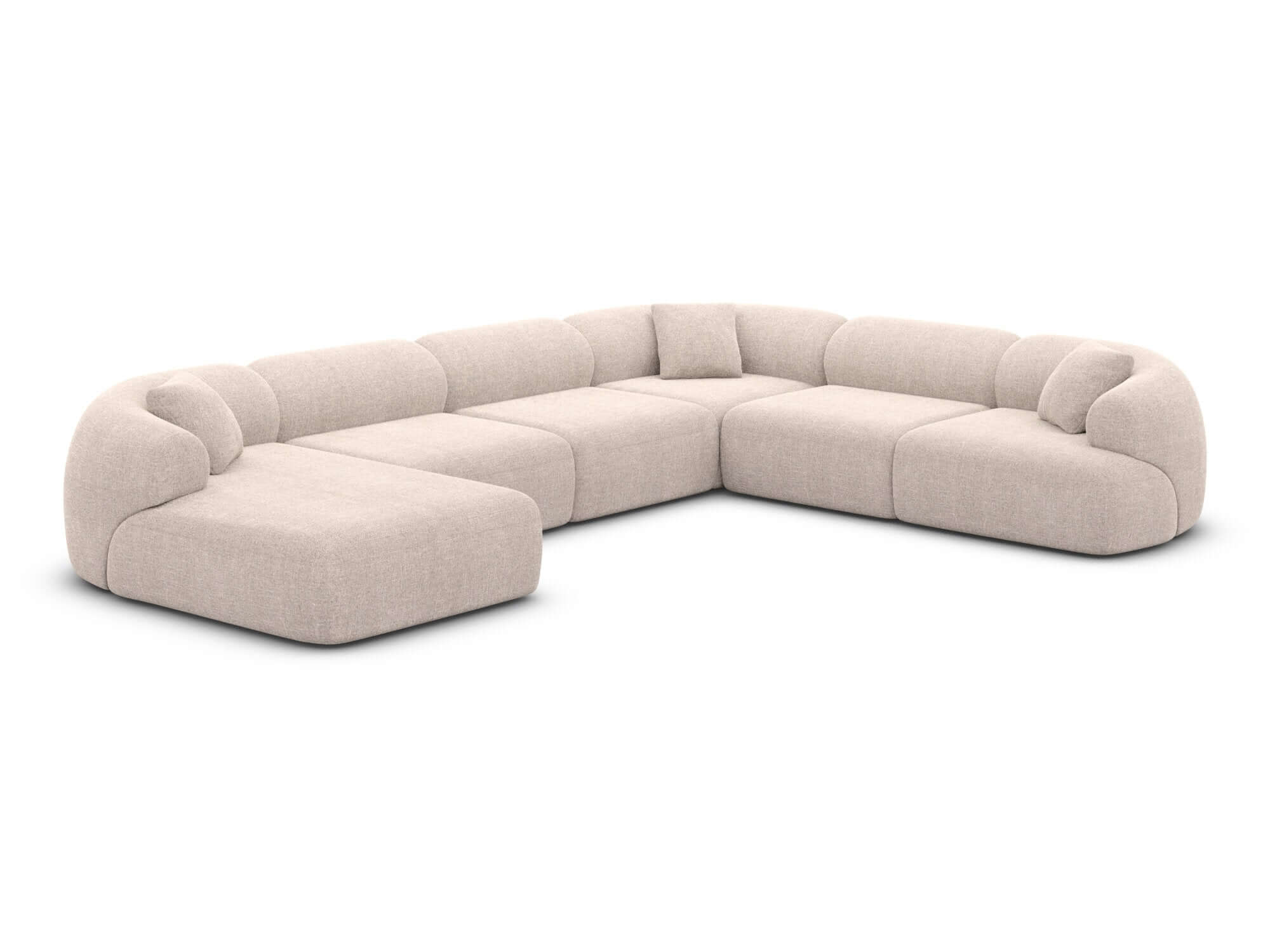 Wohnlandschaft Monteluna XXL U-Form in Stoff Beige
