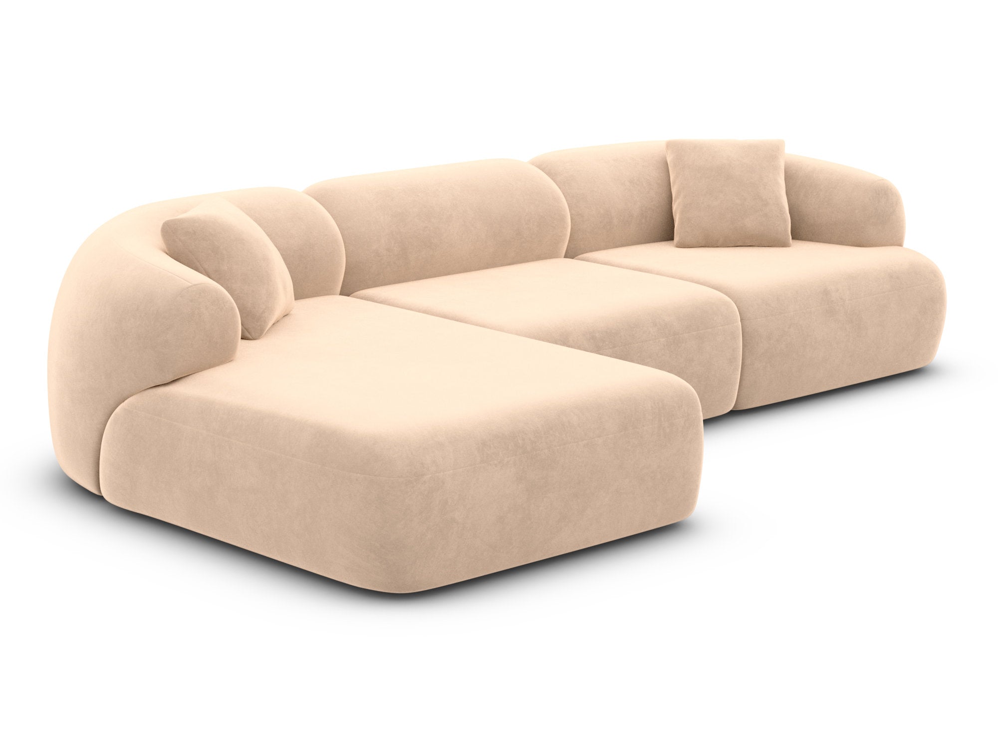 Polster Ecksofa Monteluna L-Form kurz Beige