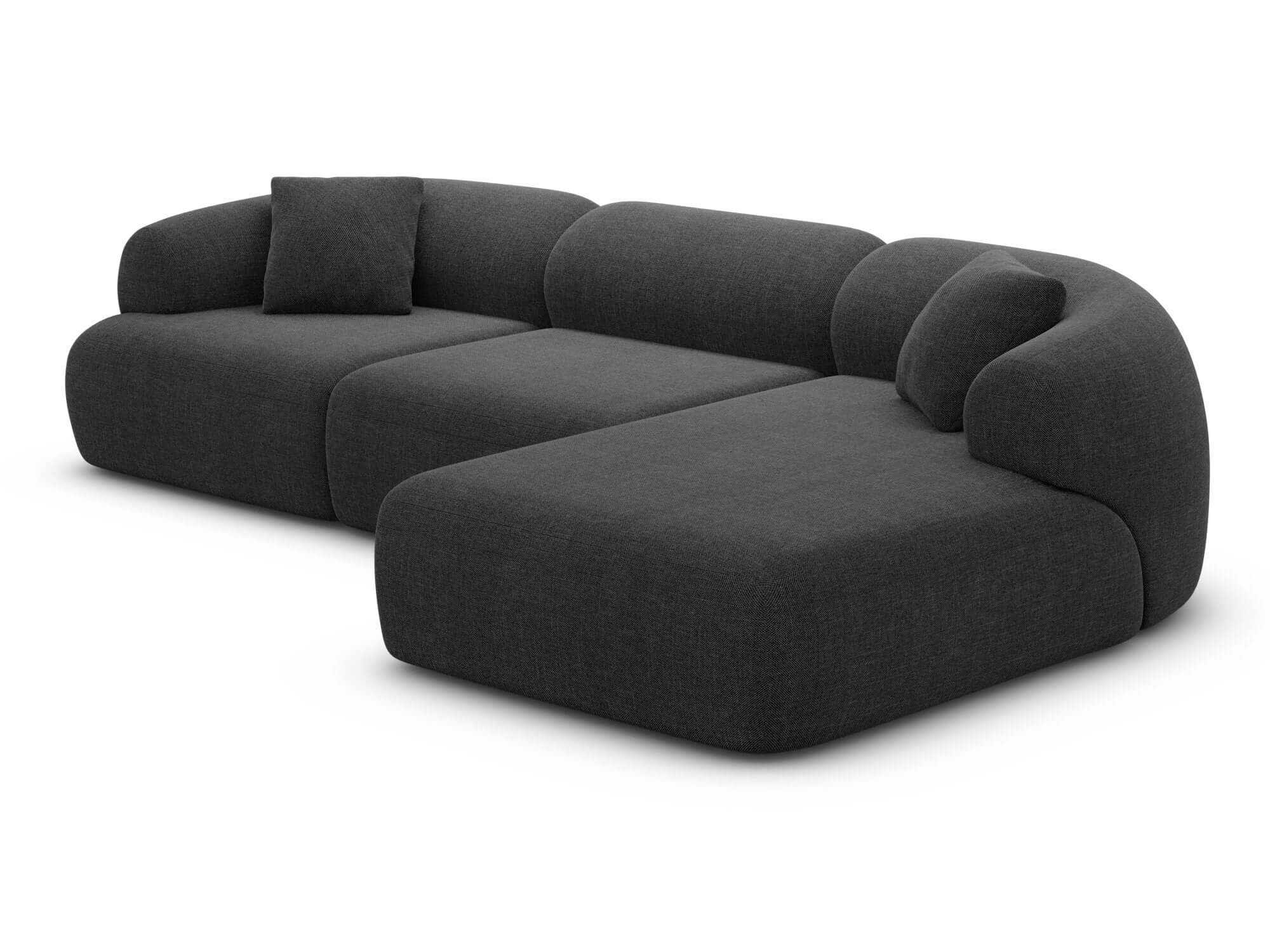 Stoff Ecksofa Monteluna L-Form Schwarz