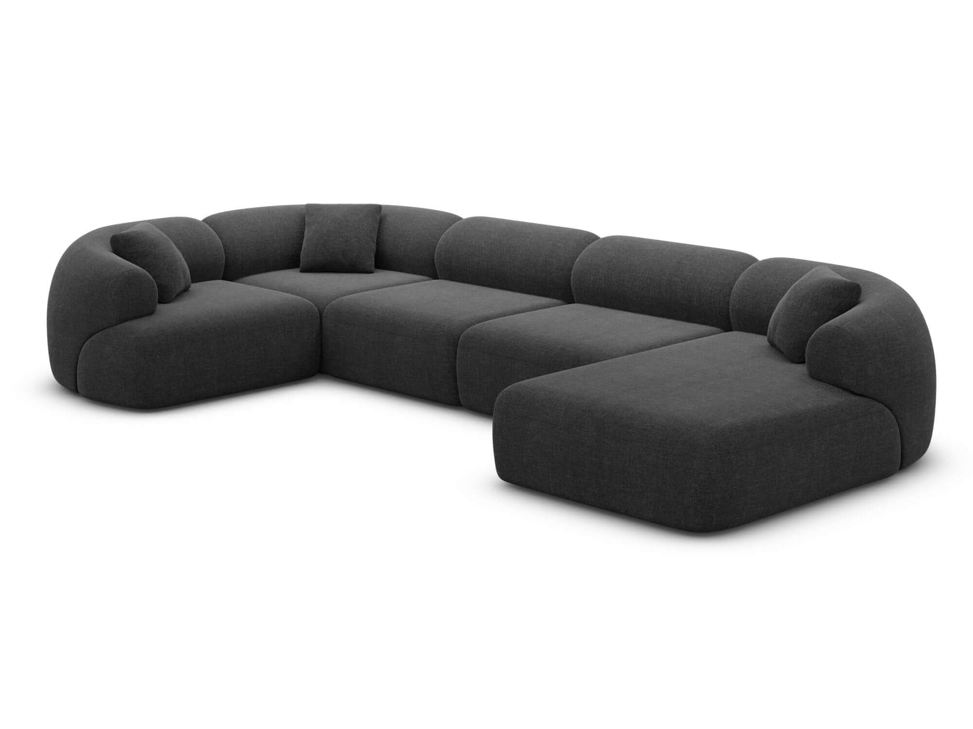 Wohnlandschaft Monteluna XL U-Form in Stoff Schwarz