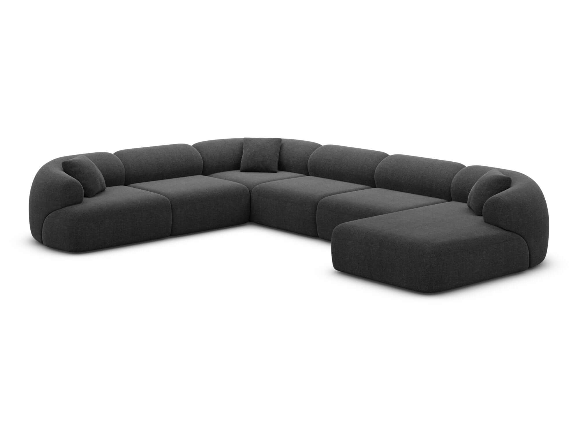 Wohnlandschaft Monteluna XXL U-Form in Stoff Schwarz