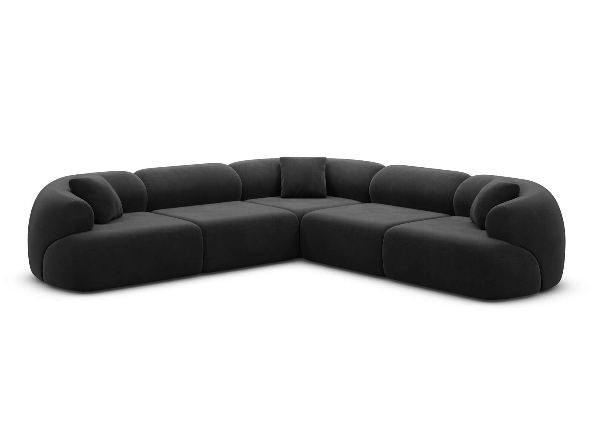 Polster Ecksofa Monteluna L Form Schwarz