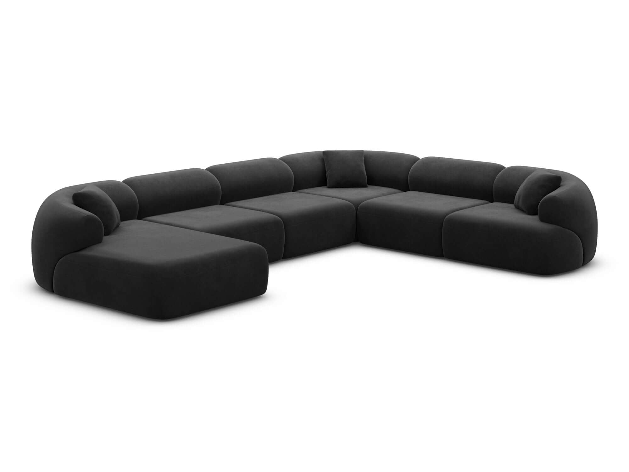 Wohnlandschaft Monteluna XXL U-Form in Stoff Schwarz