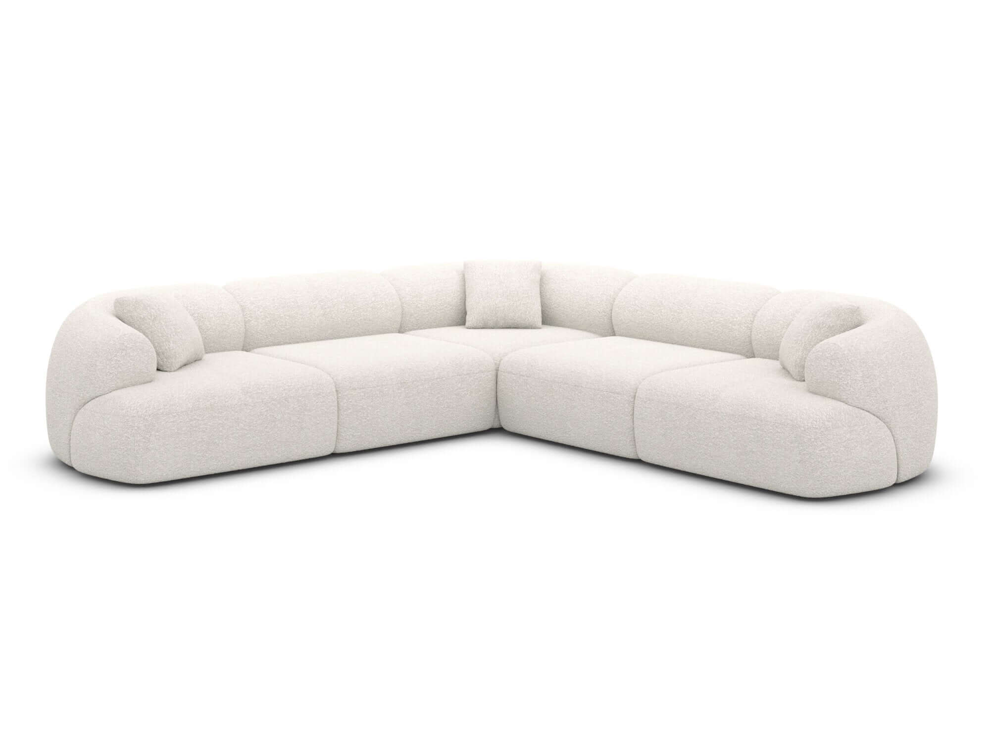 Couch Monteluna L-Form in Stoff Weiß