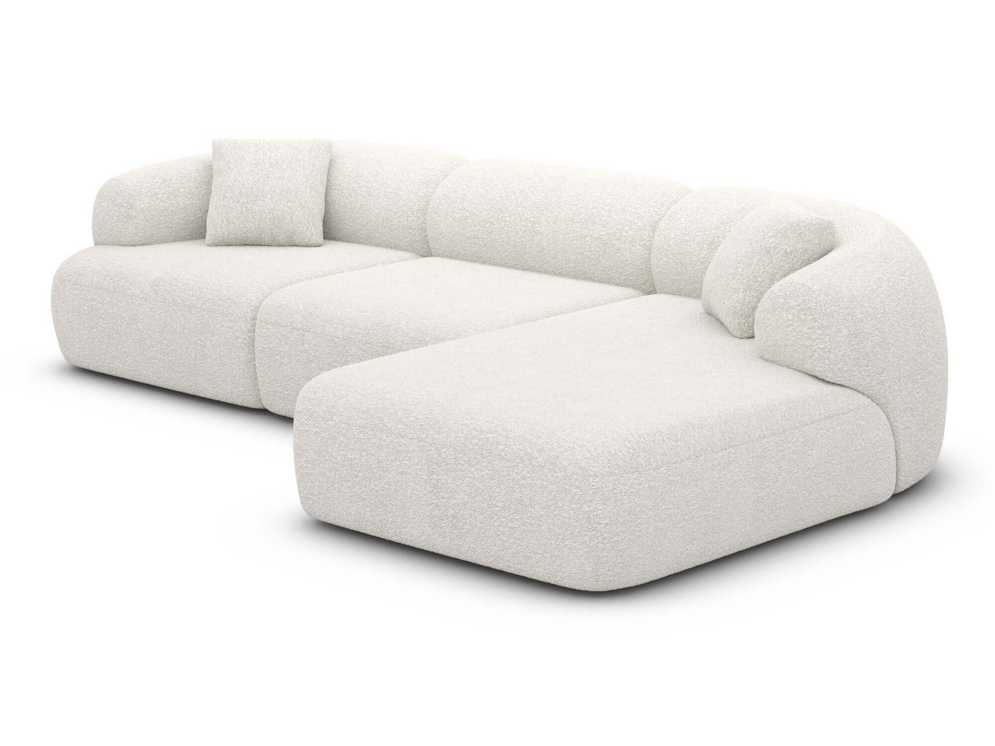 Stoff Ecksofa Monteluna L Form weiß
