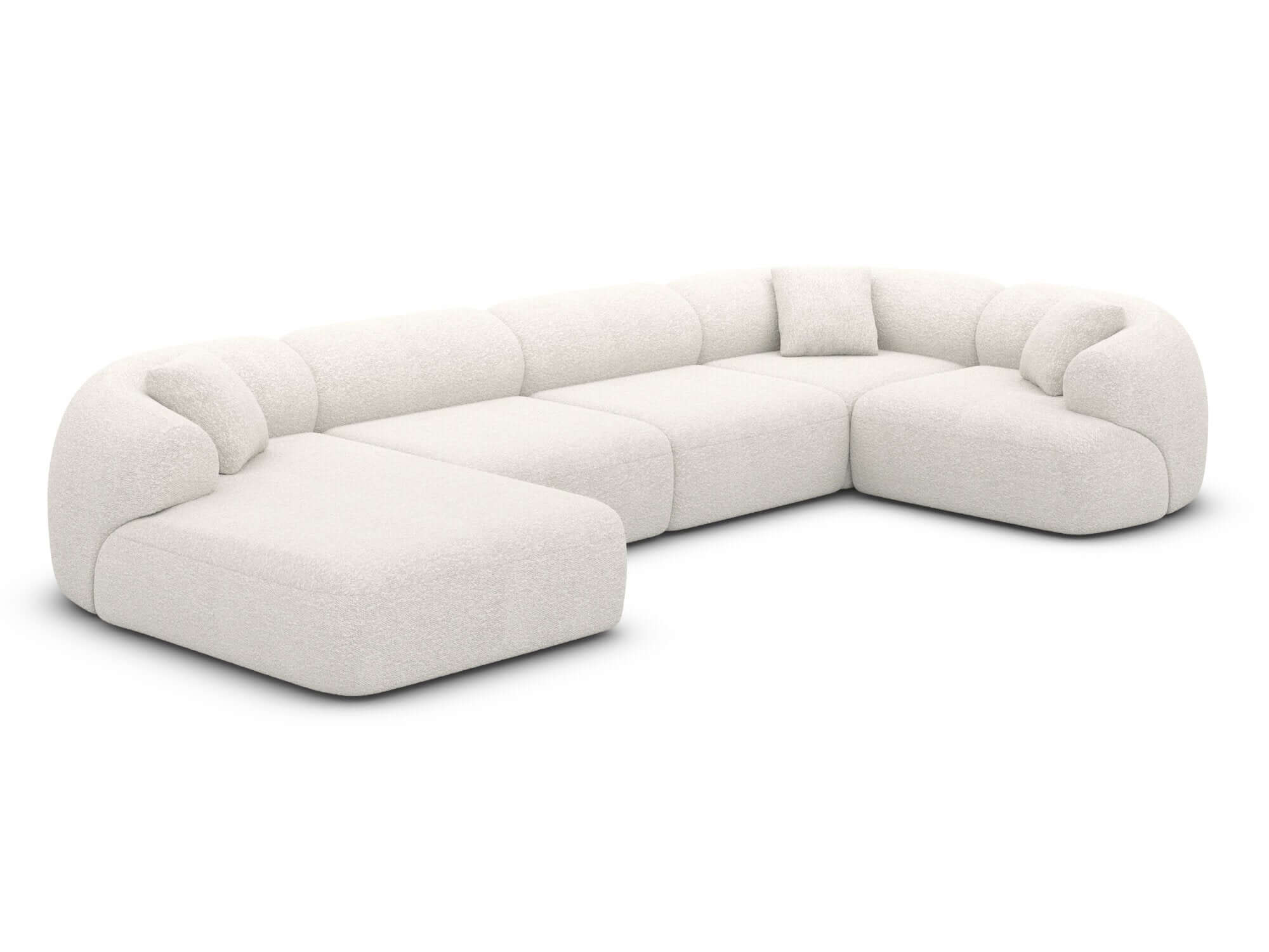 Wohnlandschaft Monteluna XL U-Form in Stoff Weiß