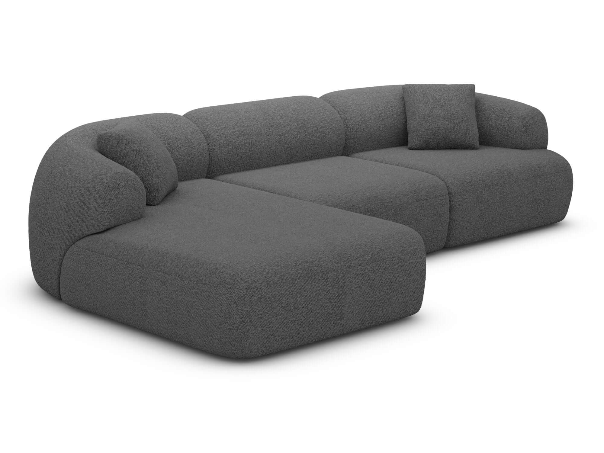 Stoff Ecksofa Monteluna L-Form Weiß
