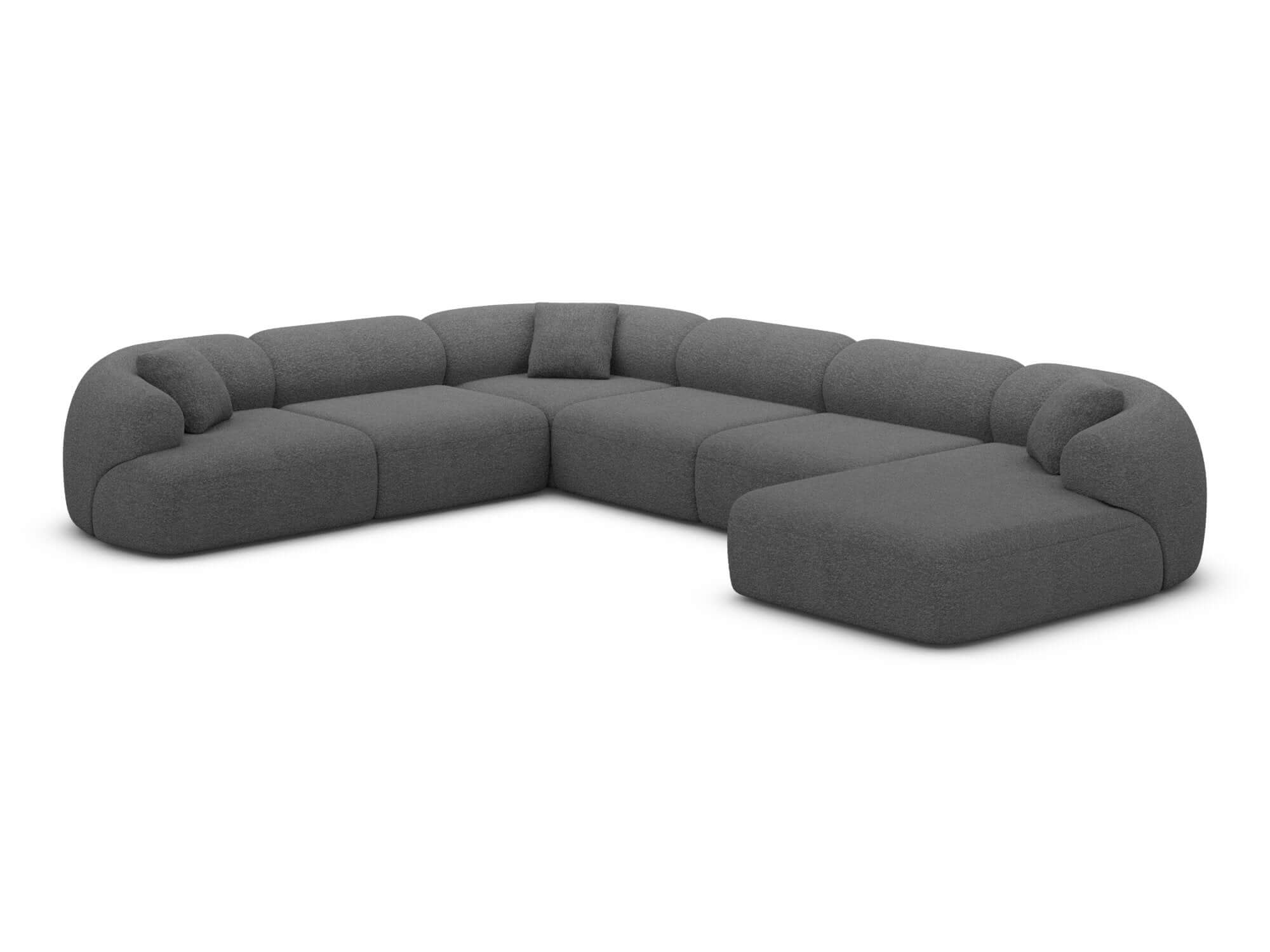 Wohnlandschaft Monteluna XXL U-Form in Stoff Graphite