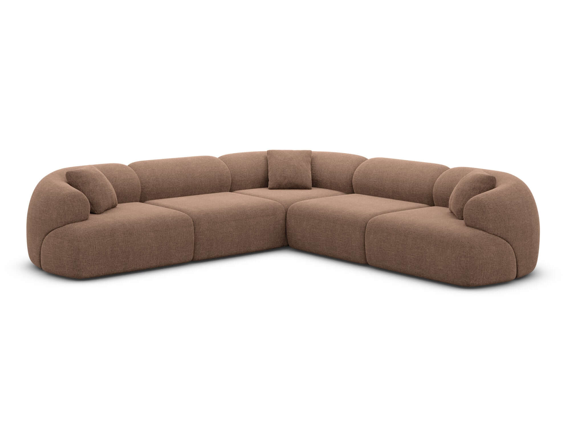 Couch Monteluna L-Form in Stoff Braun