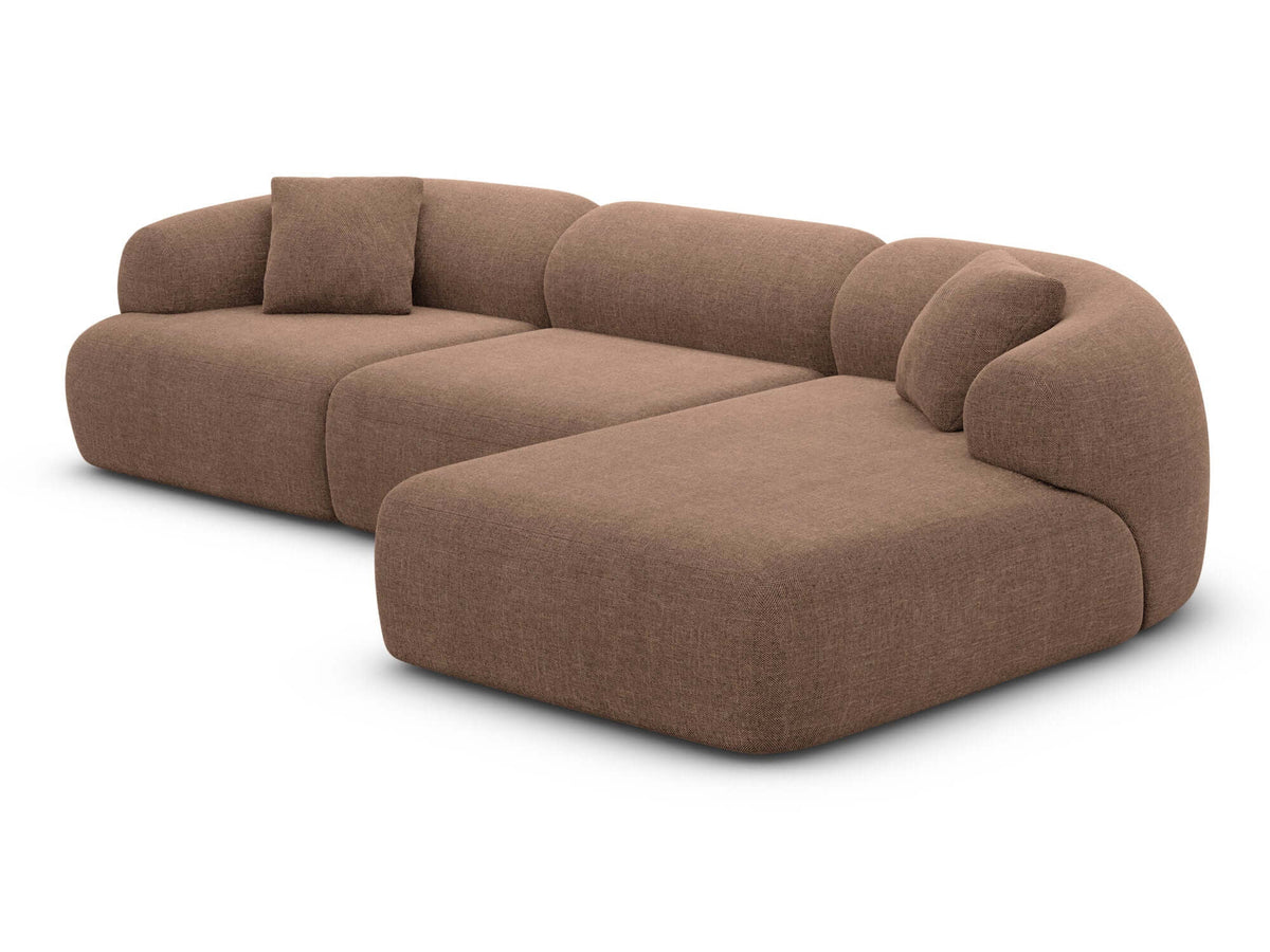 Stoff Ecksofa Monteluna L-Form Braun