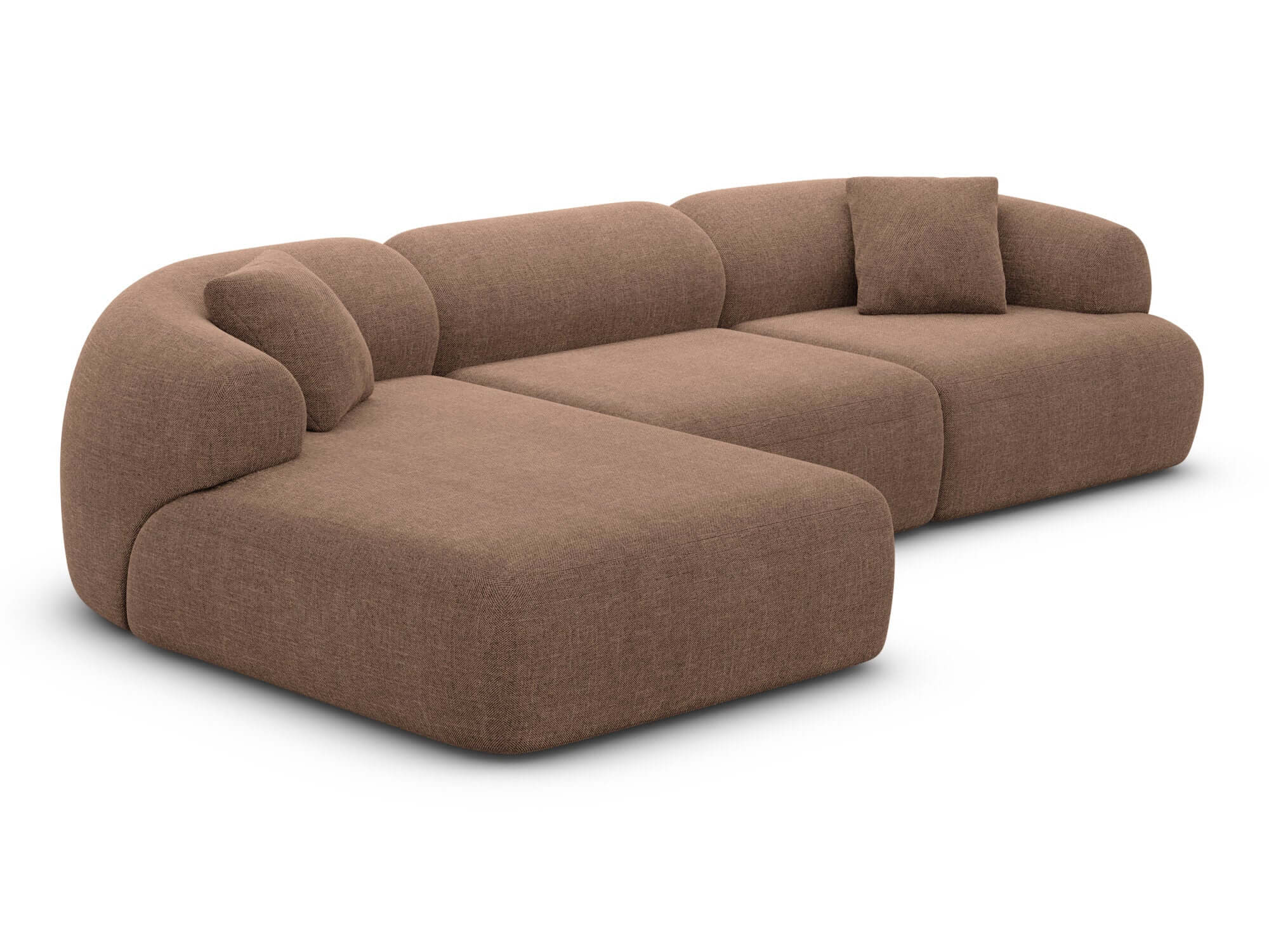 Stoff Ecksofa Monteluna L-Form Braun