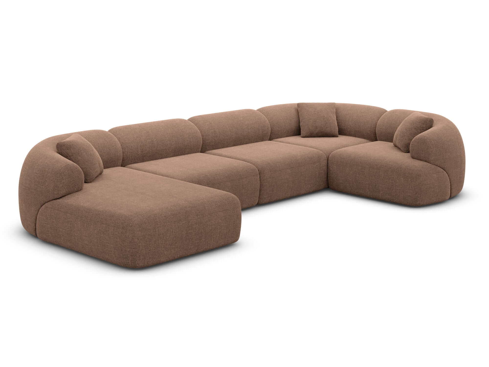 Wohnlandschaft Monteluna XL U-Form in Stoff Braun