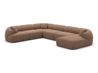 Wohnlandschaft Monteluna XXL U-Form in Stoff, Material: Strukturstoff, Farbe: Braun