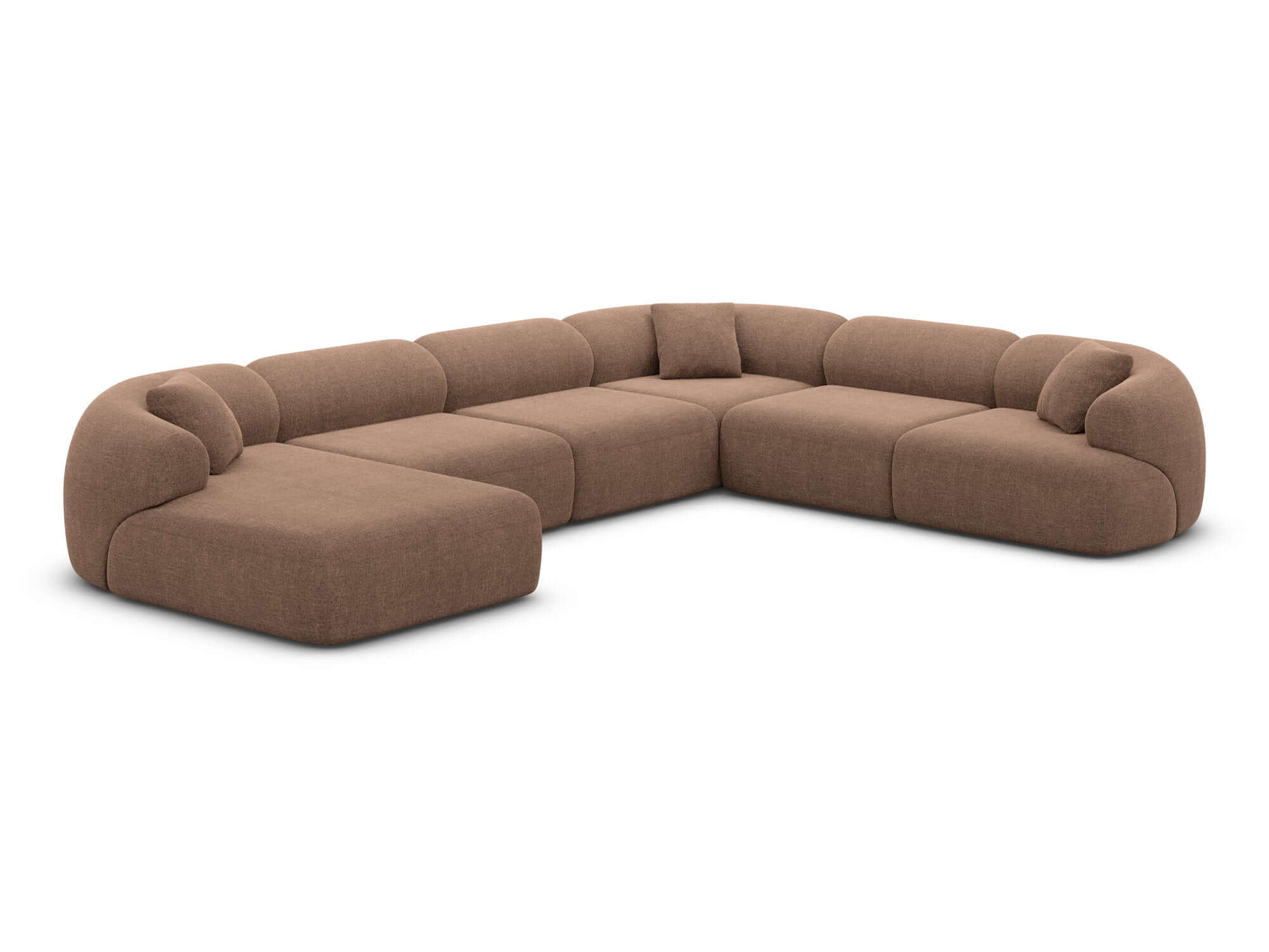 Wohnlandschaft Monteluna XXL U-Form in Stoff Braun