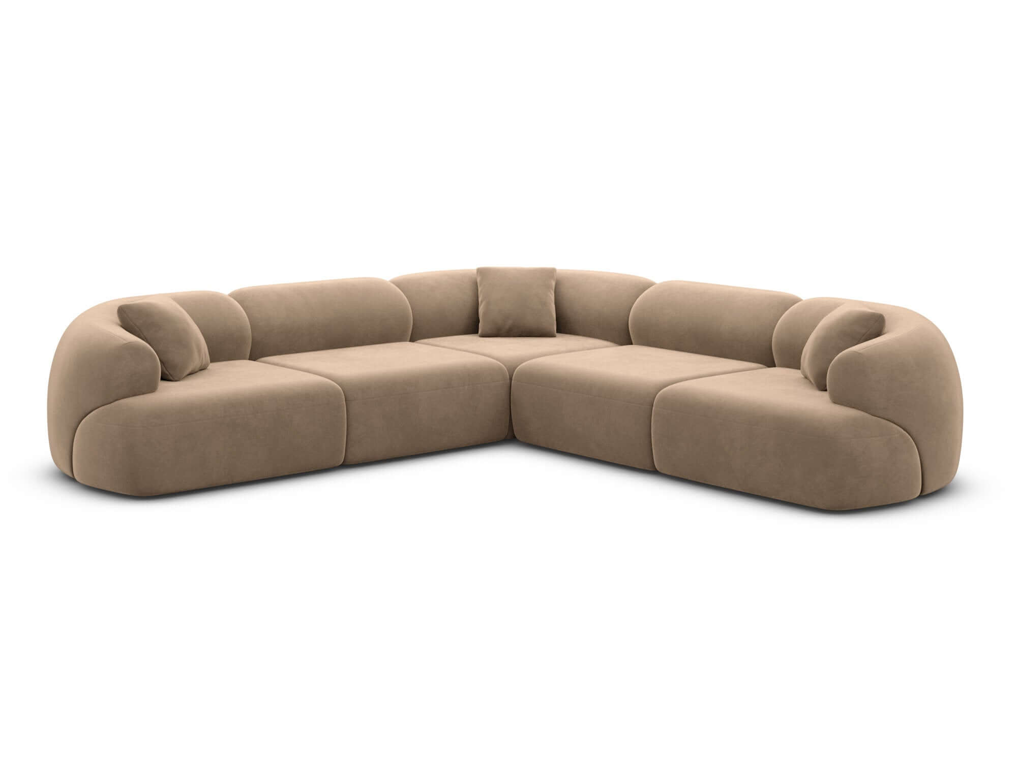 Couch Monteluna L-Form in Stoff Braun