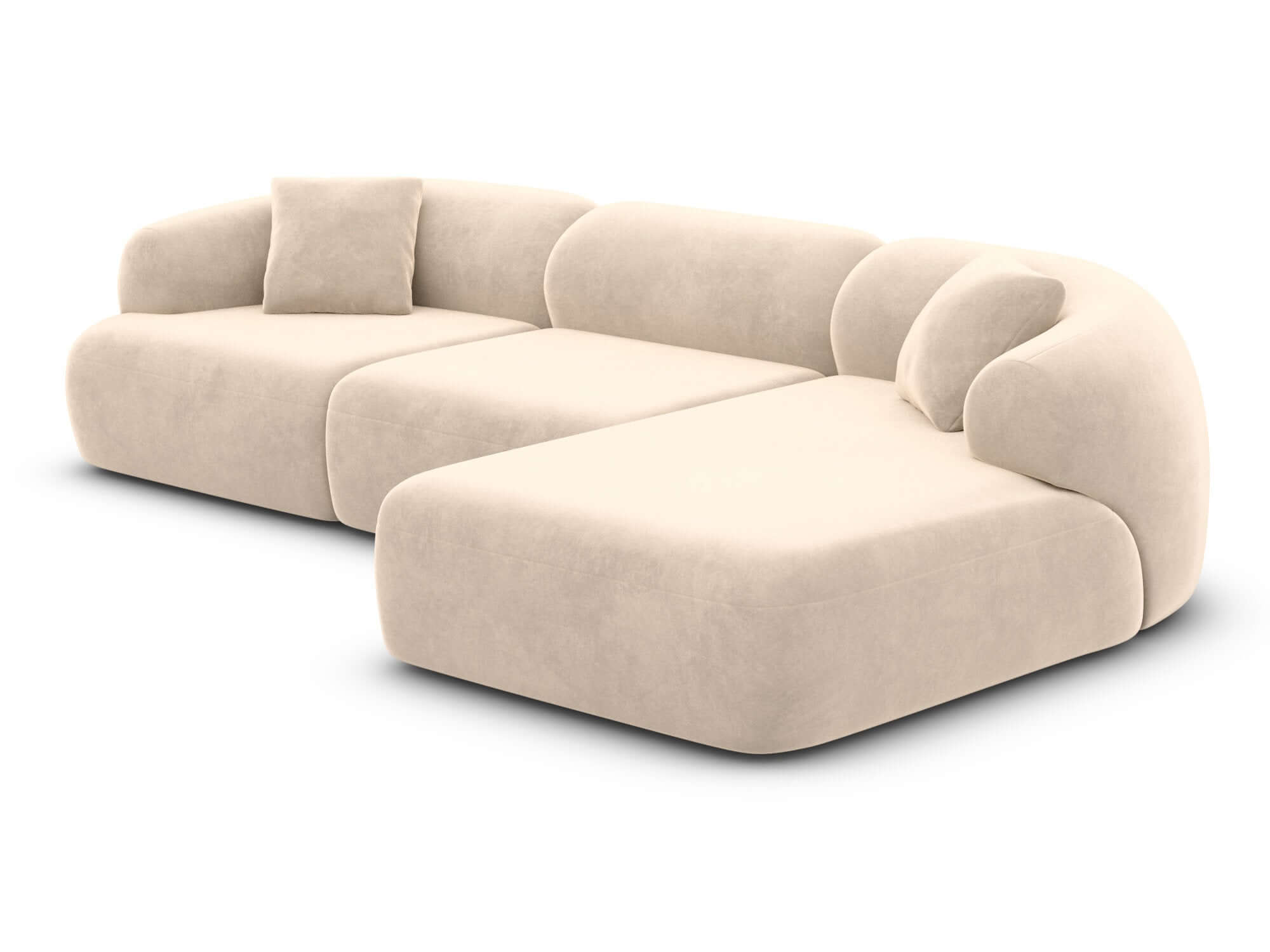 Stoff Ecksofa Monteluna L-Form Creme