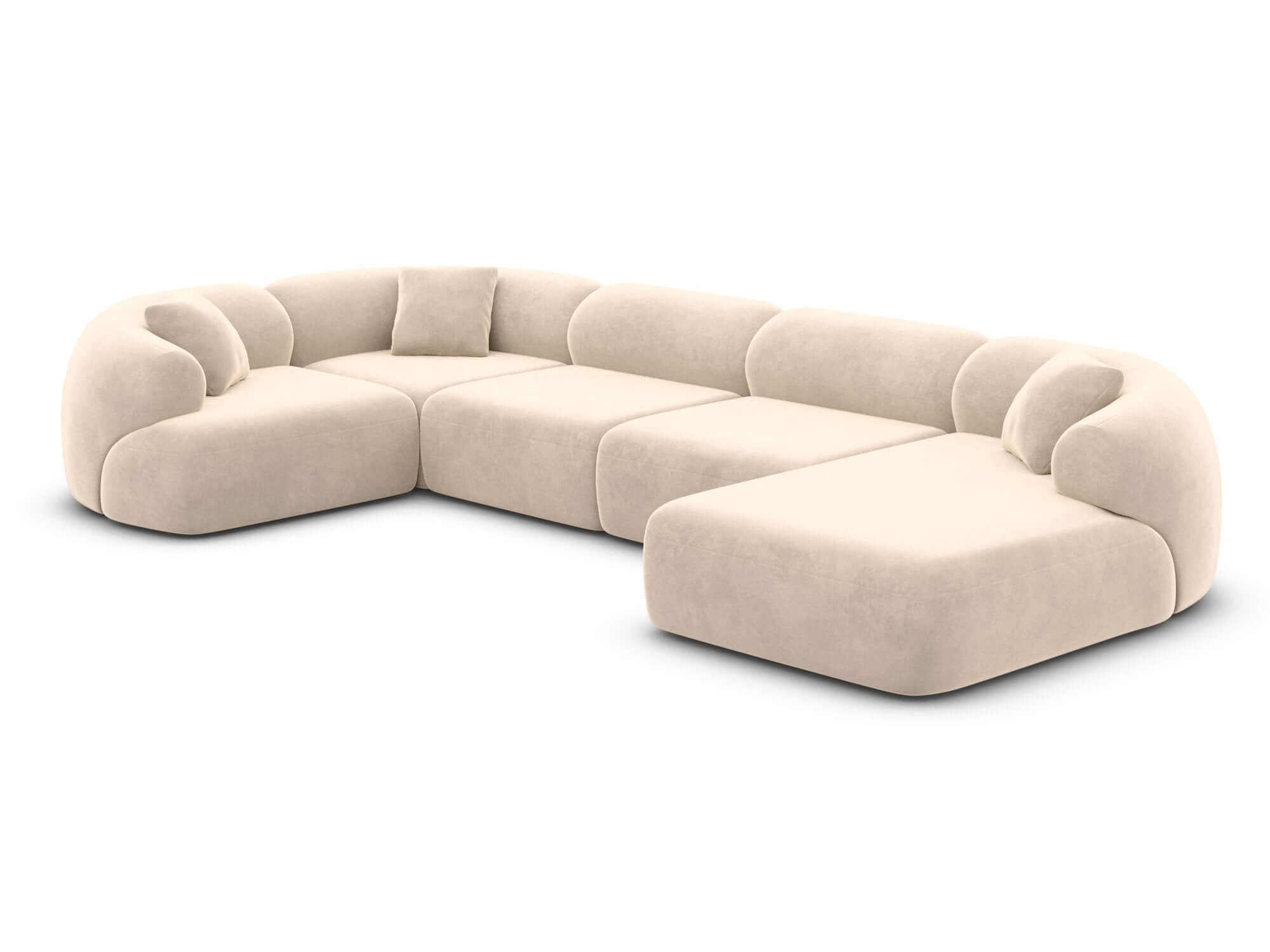 Wohnlandschaft Monteluna XL U-Form in Stoff Creme