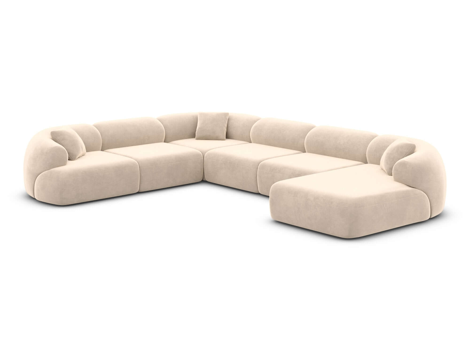 Wohnlandschaft Monteluna XXL U-Form in Stoff Creme