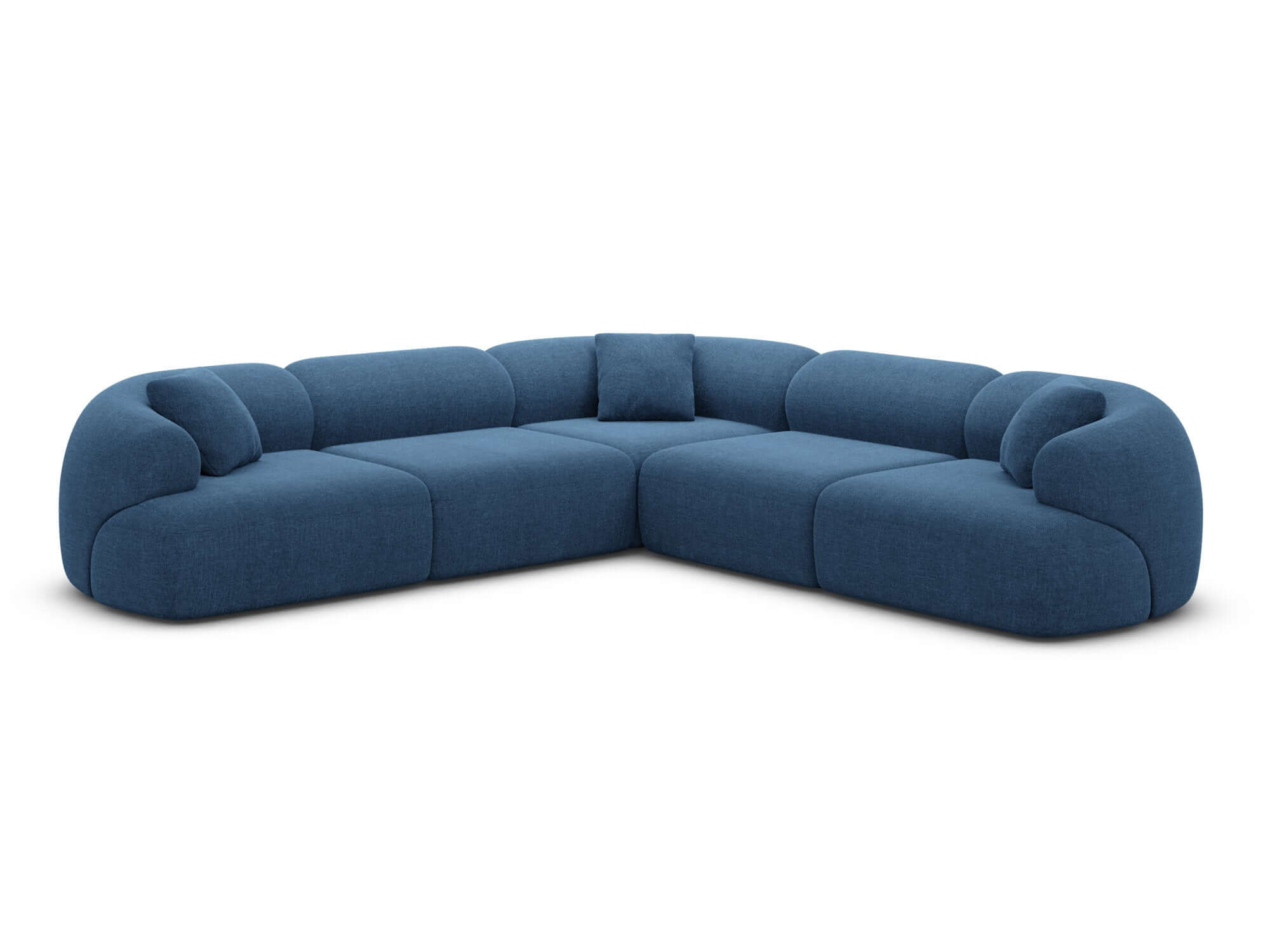 Couch Monteluna L Form in Stoff dunkelblau