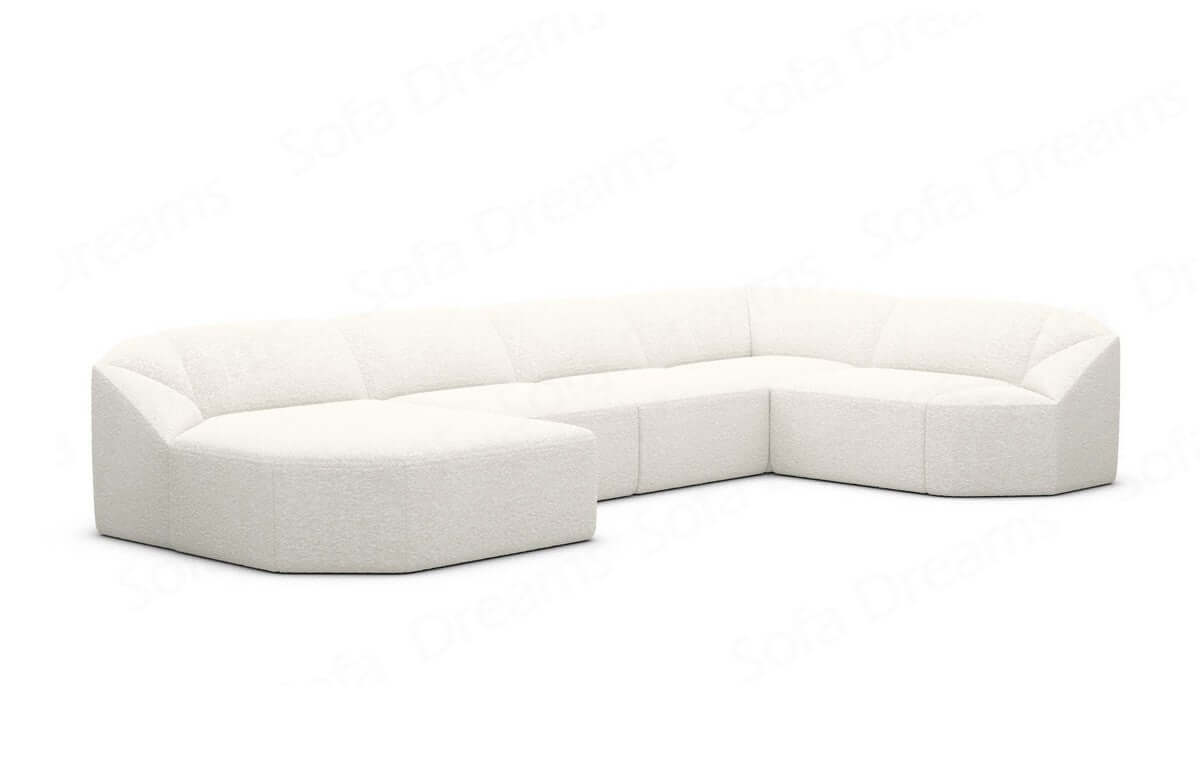 Wohnlandschaft Cabrera U-Form aus Stoff Weiß