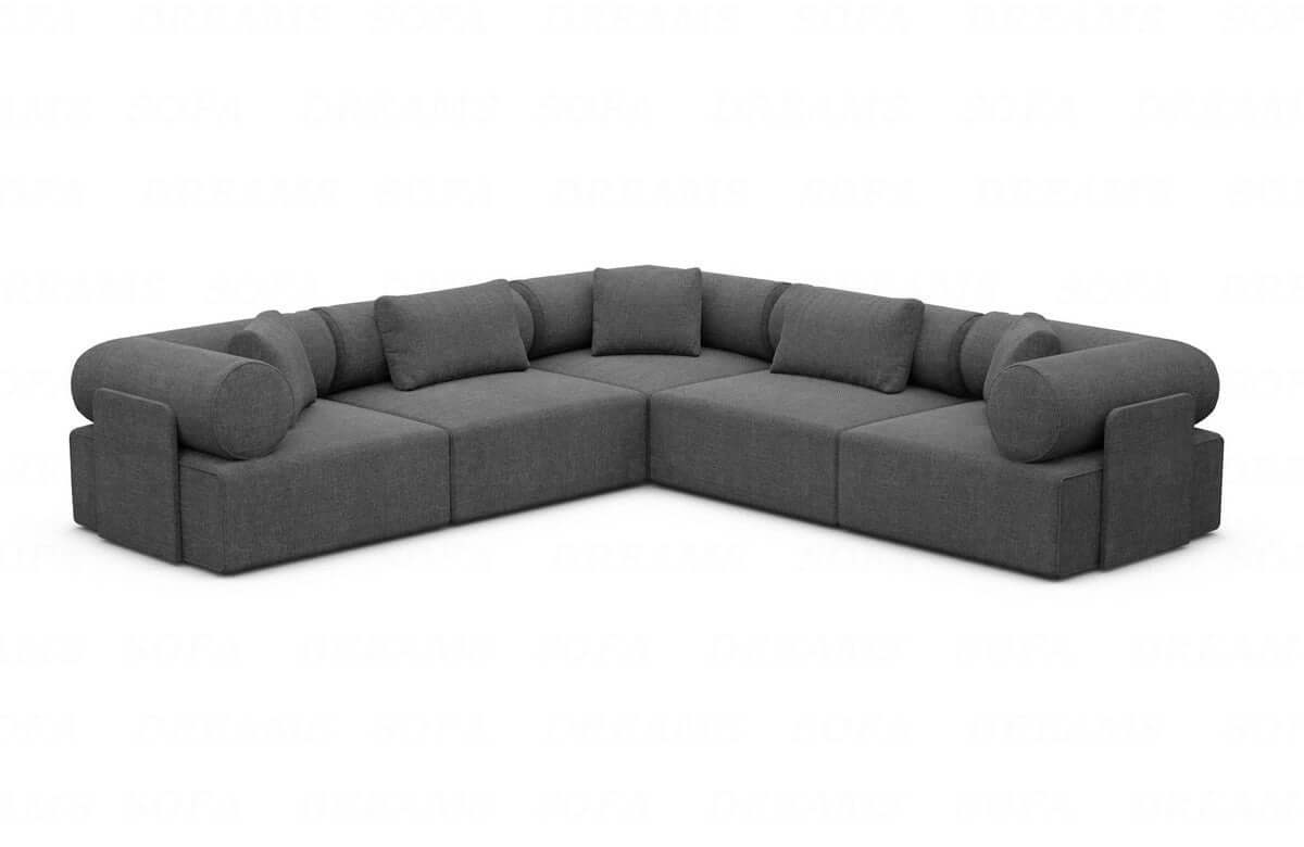 Ecksofa Laguardia L-Form aus Stoff Anthrazit