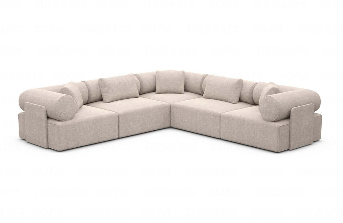 Ecksofa Laguardia L-Form Stoff Beige
