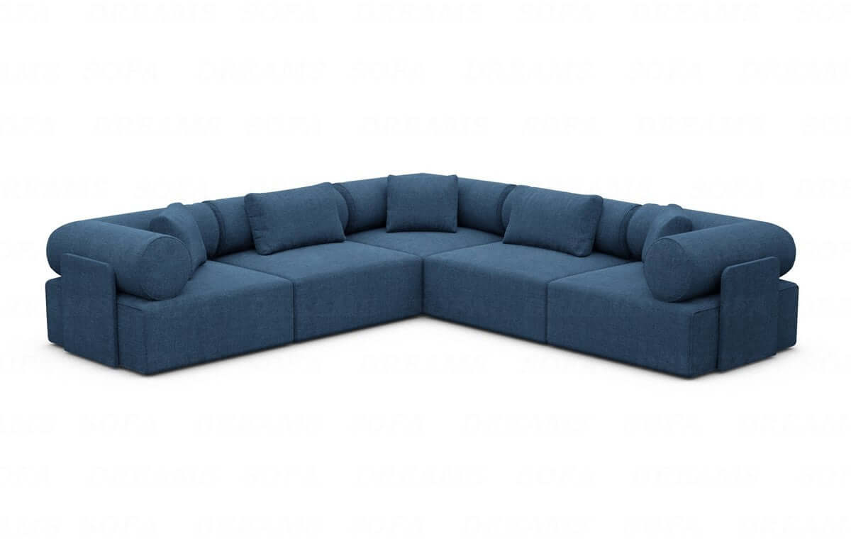 Ecksofa Laguardia L-Form Stoff Blau