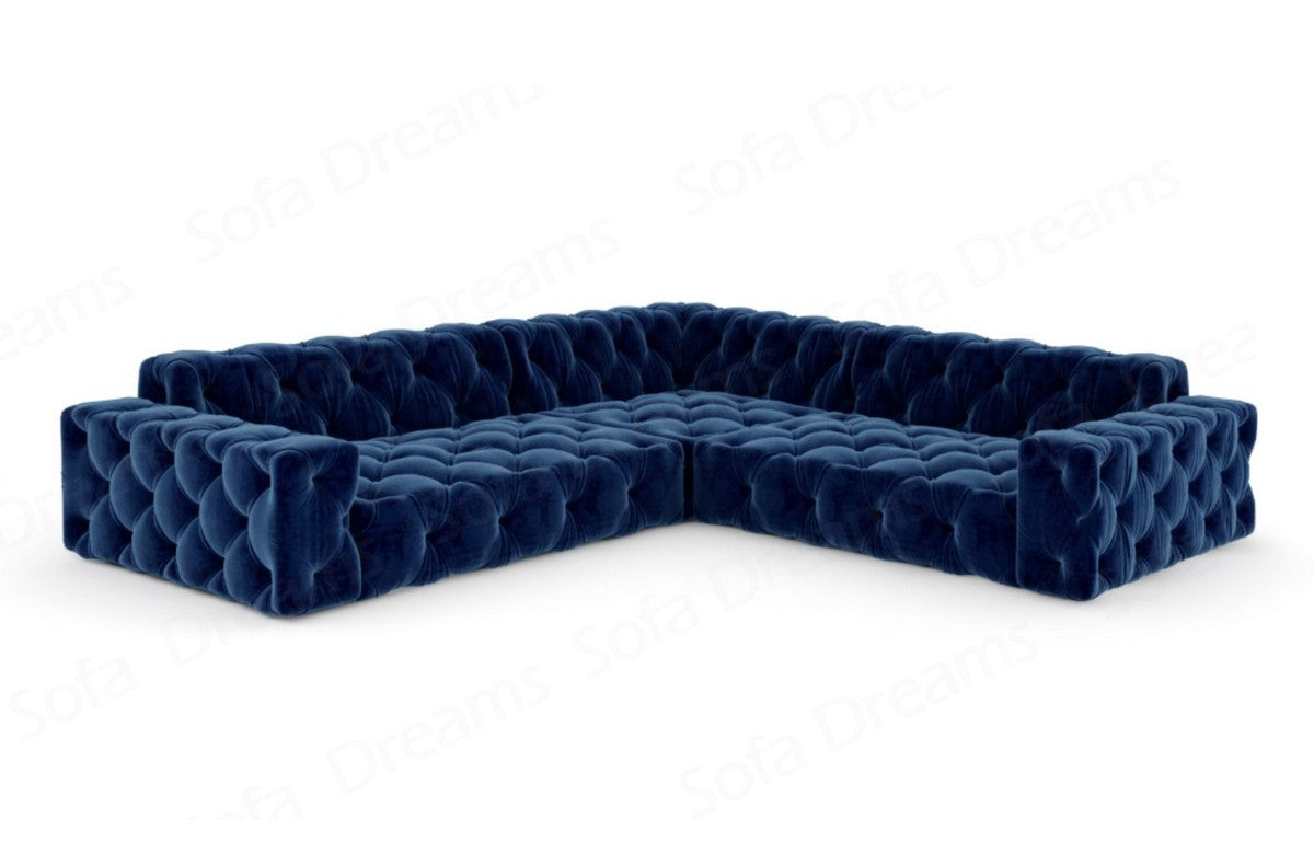 Ecksofa Menorca in L-Form, Stoffbezug Dunkelblau