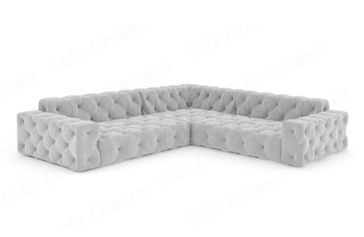Ecksofa Menorca in L-Form, Stoffbezug Hellgrau