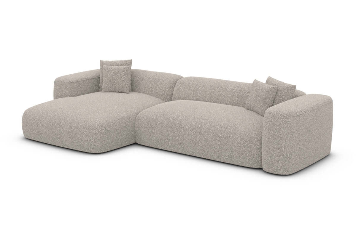 Couch Alcudia L-Form in Stoff Pearl