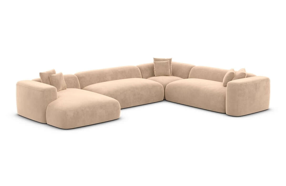 Wohnlandschaft Alcudia XXL U-Form in Stoff Beige