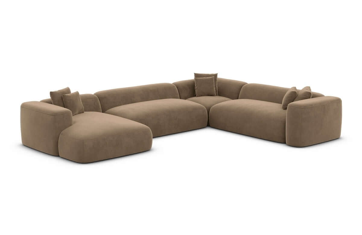 Wohnlandschaft Alcudia XXL U-Form in Stoff Braun