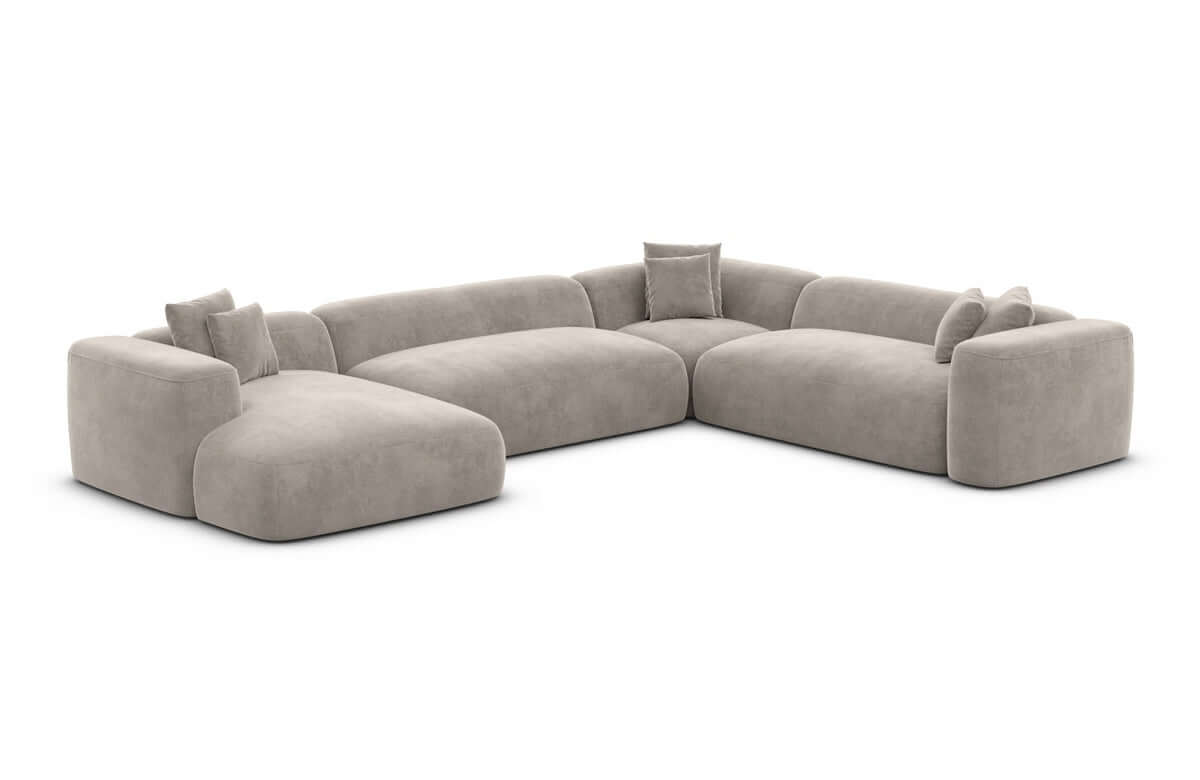 Wohnlandschaft Alcudia XXL U-Form in Stoff Sand