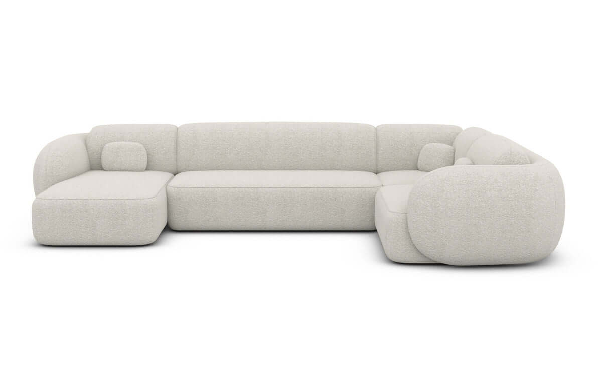 Wohnlandschaft Altea U-Form aus Stoff Weiß